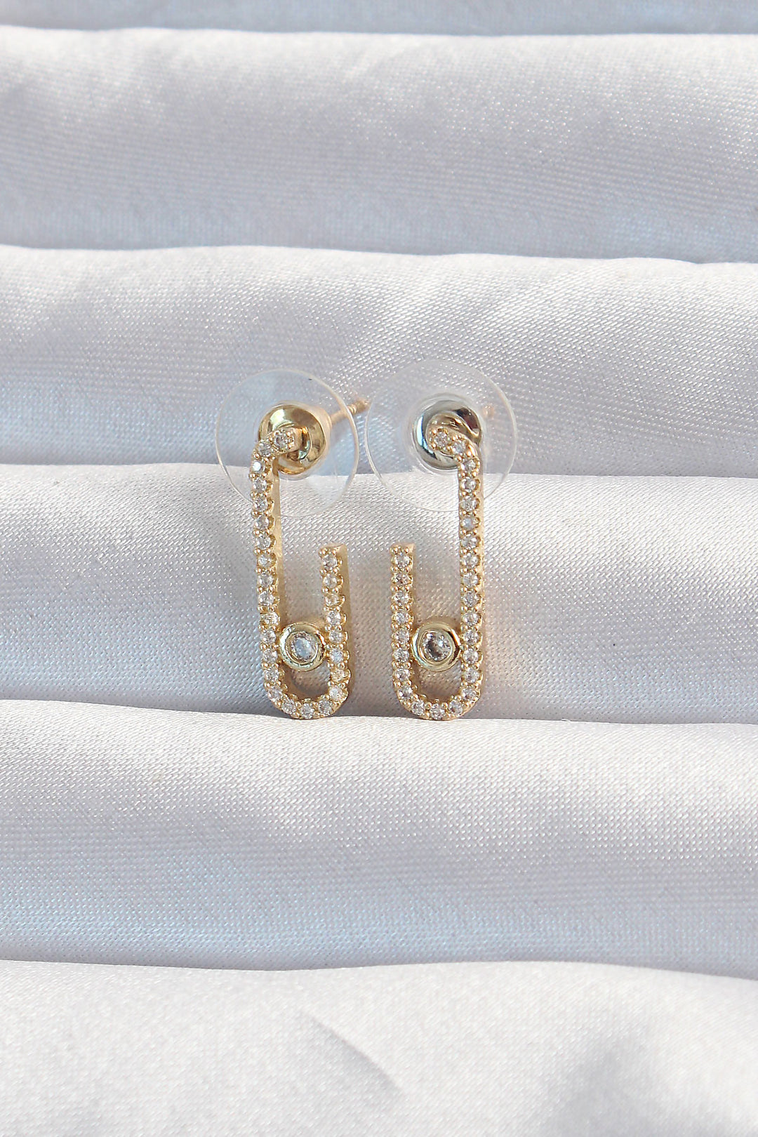 EBJ Half Messika Earring with Gold Color Zircon Stone - Pen-y-Bont ar Ogwr