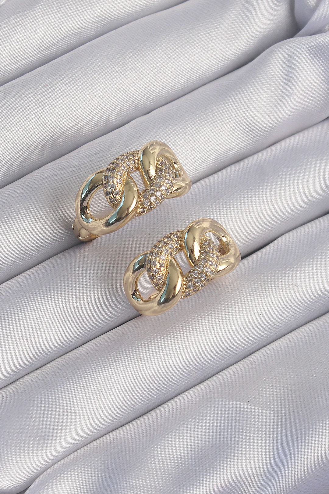 EBJ Rice Gold Color Milky Way Earrings with Zircon Stone - University Place