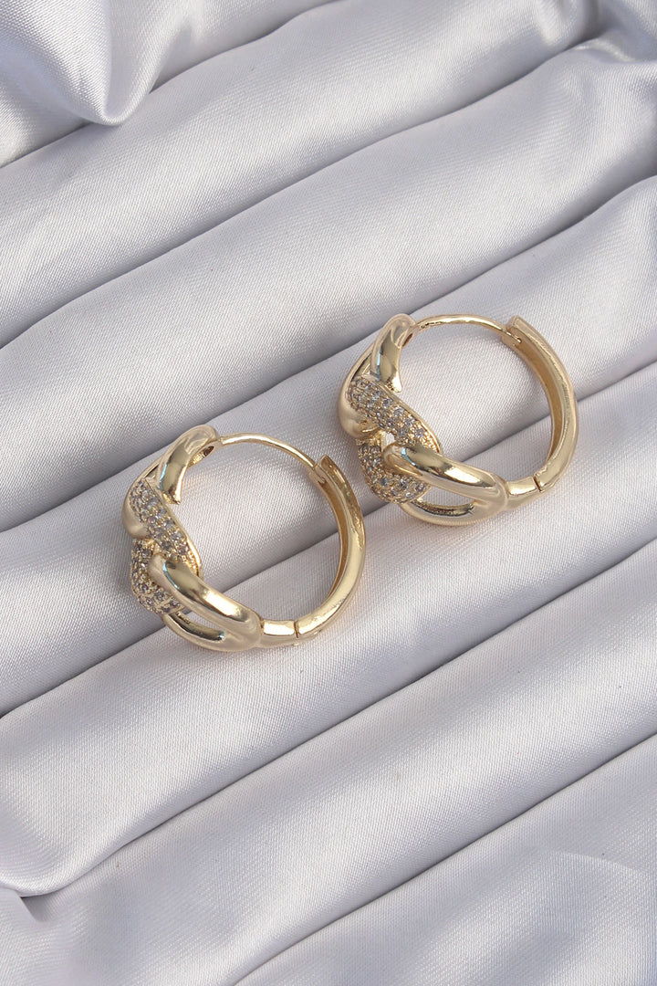 EBJ Rice Gold Color Milky Way Earrings with Zircon Stone - University Place