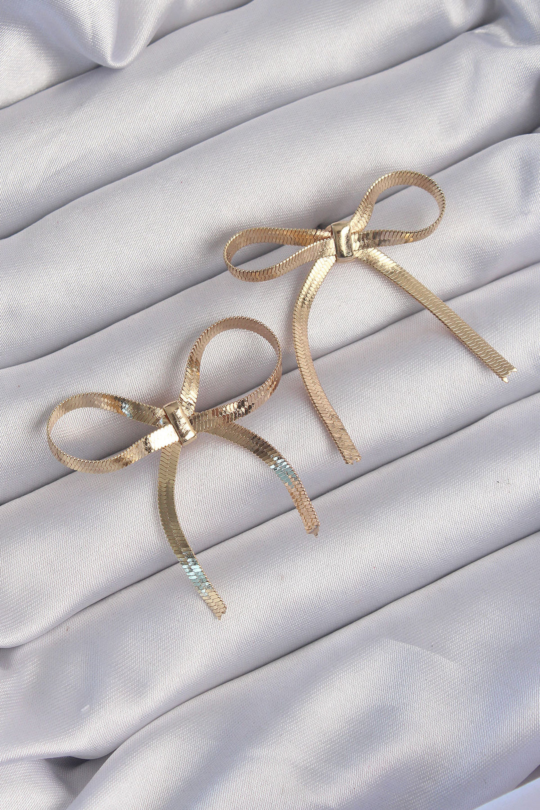 EBJ Rice Gold Color Italian Style Bow Earrings - Covina