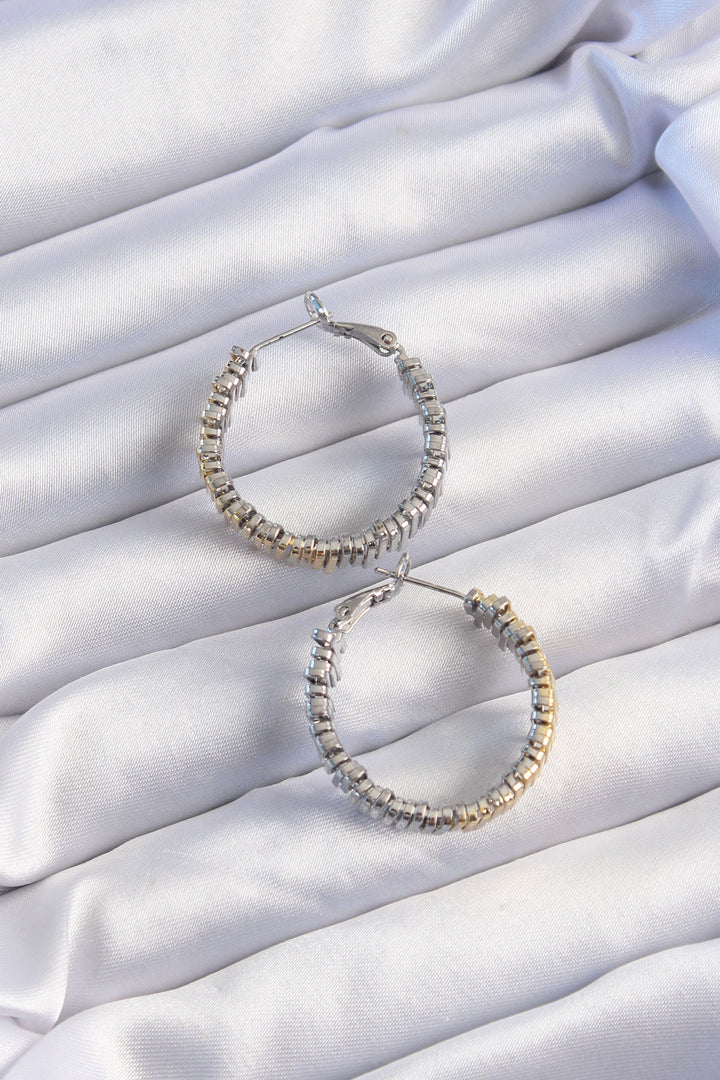 EBJ Rice Gold Silver Color Dotted Hoop Earring - Cologno Monzese