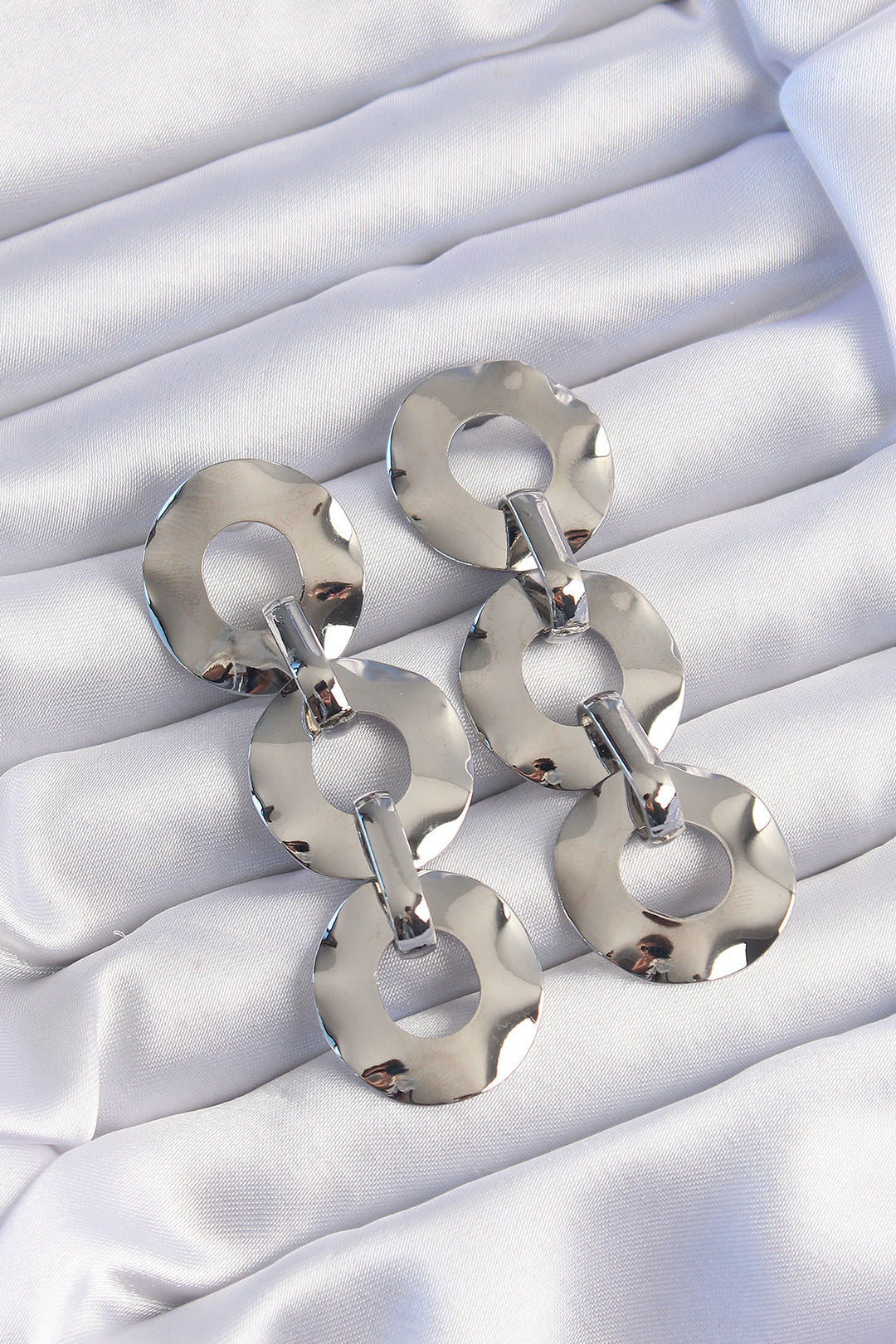 EBJ Rice Silver Color Oval Mirror Model Dangle Earrings - Gap