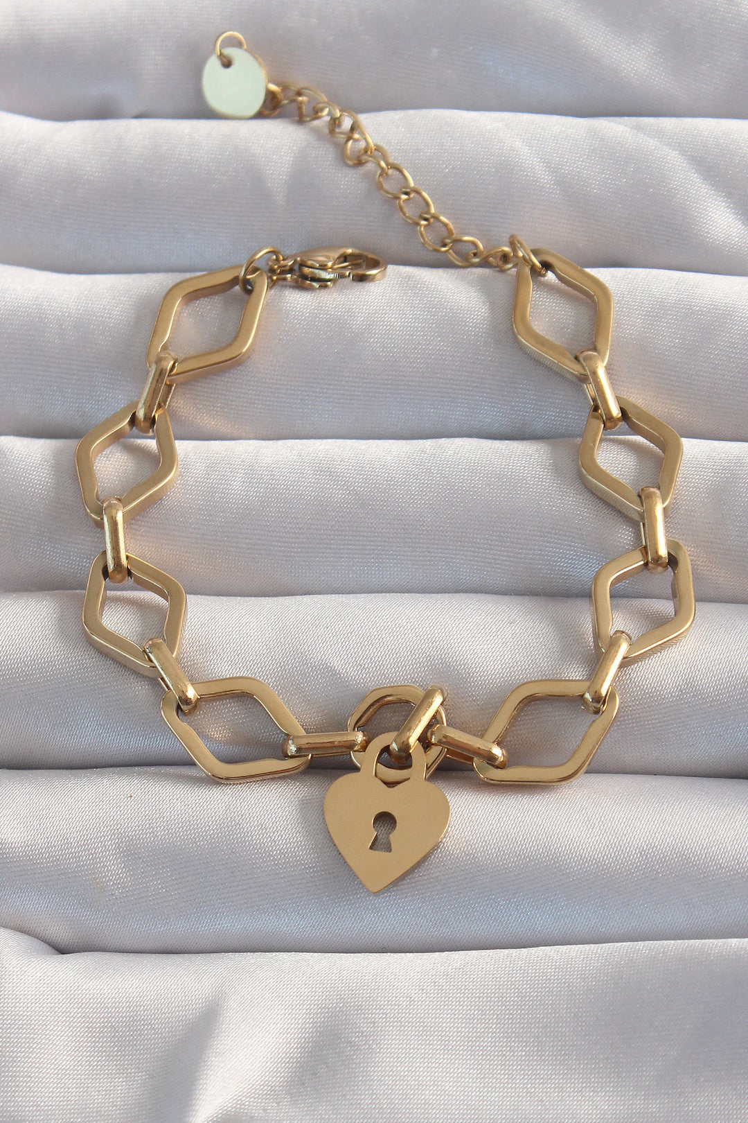 EBJ 316L Steel Gold Color Heart Model Chain Bracelet - Winterthur