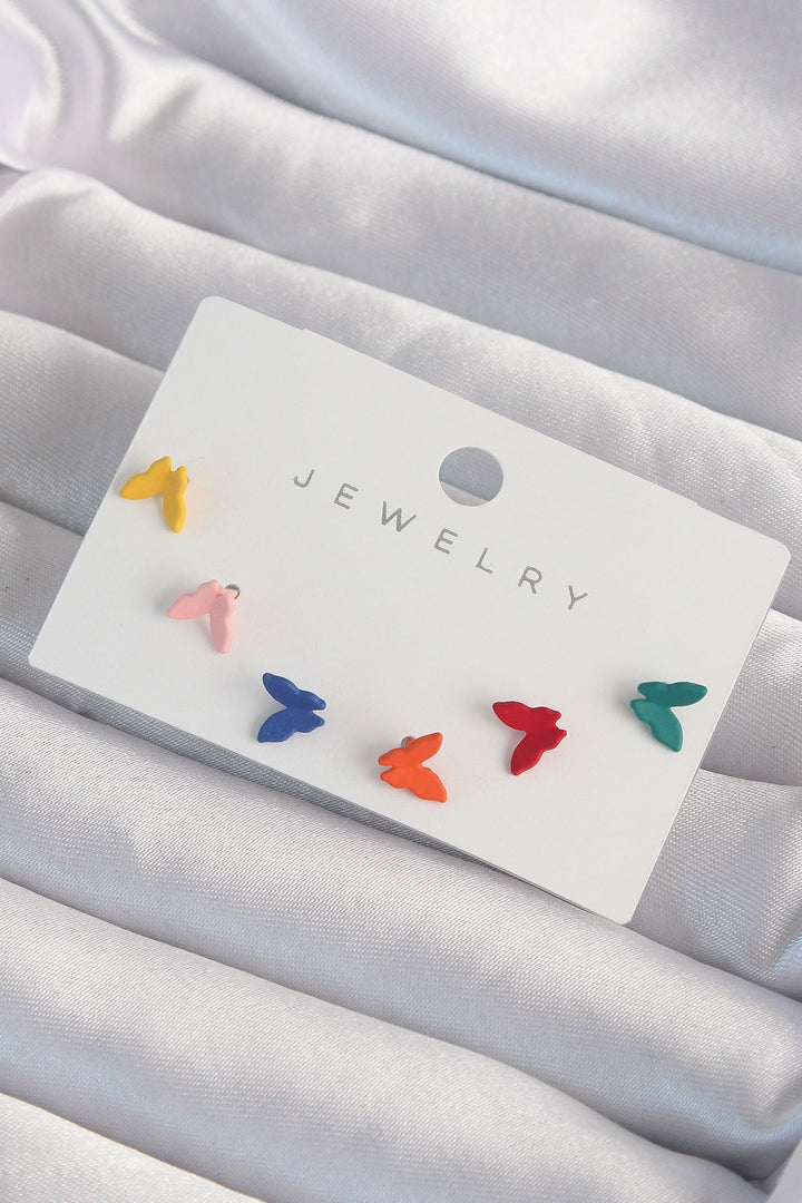 EBJ Colorful Enamel Minimal Butterfly Earring Set - Port St. Lucie