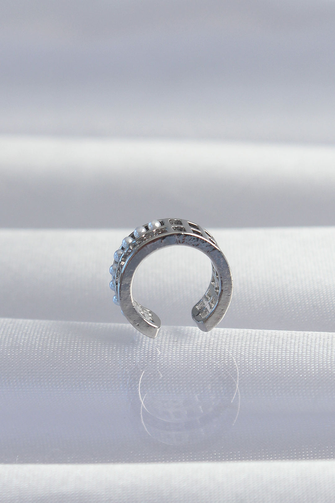 EBJ Rice Silver Color Pearl Baguette Stone Earcuff Earring - Bilhorod-Dnistrovskyi