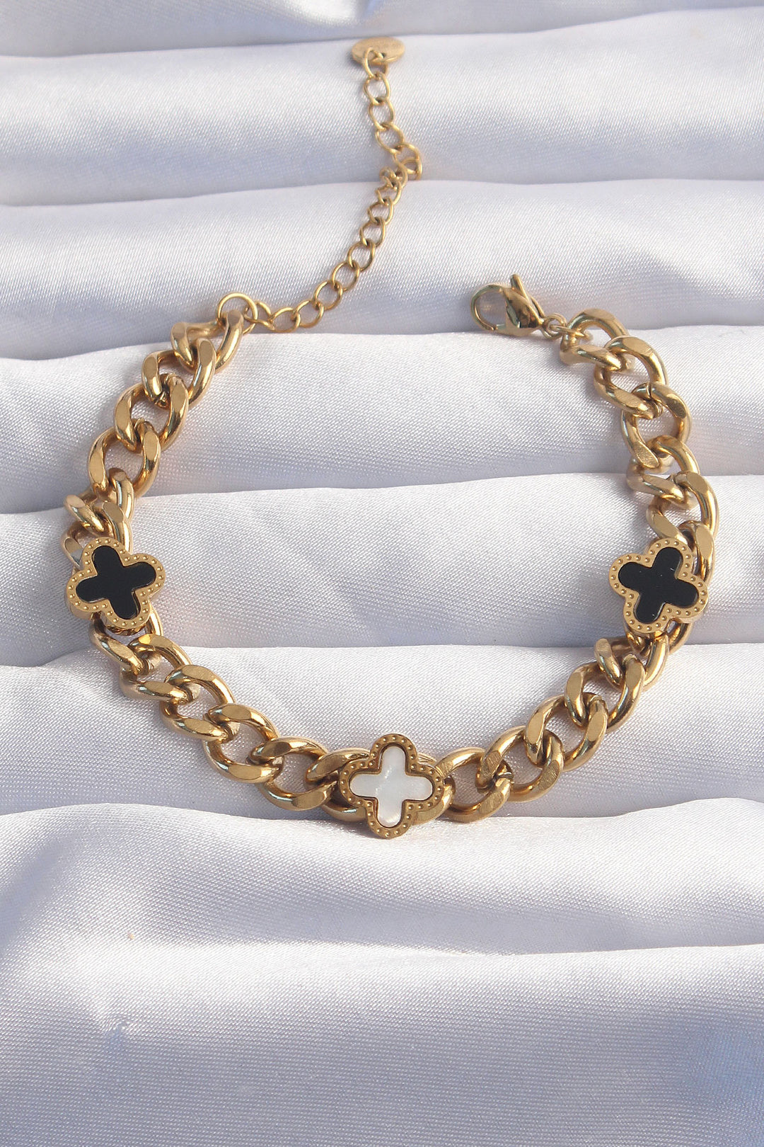 EBJ 316L Steel Gold Color Enamel Clover Model Bracelet - Marion