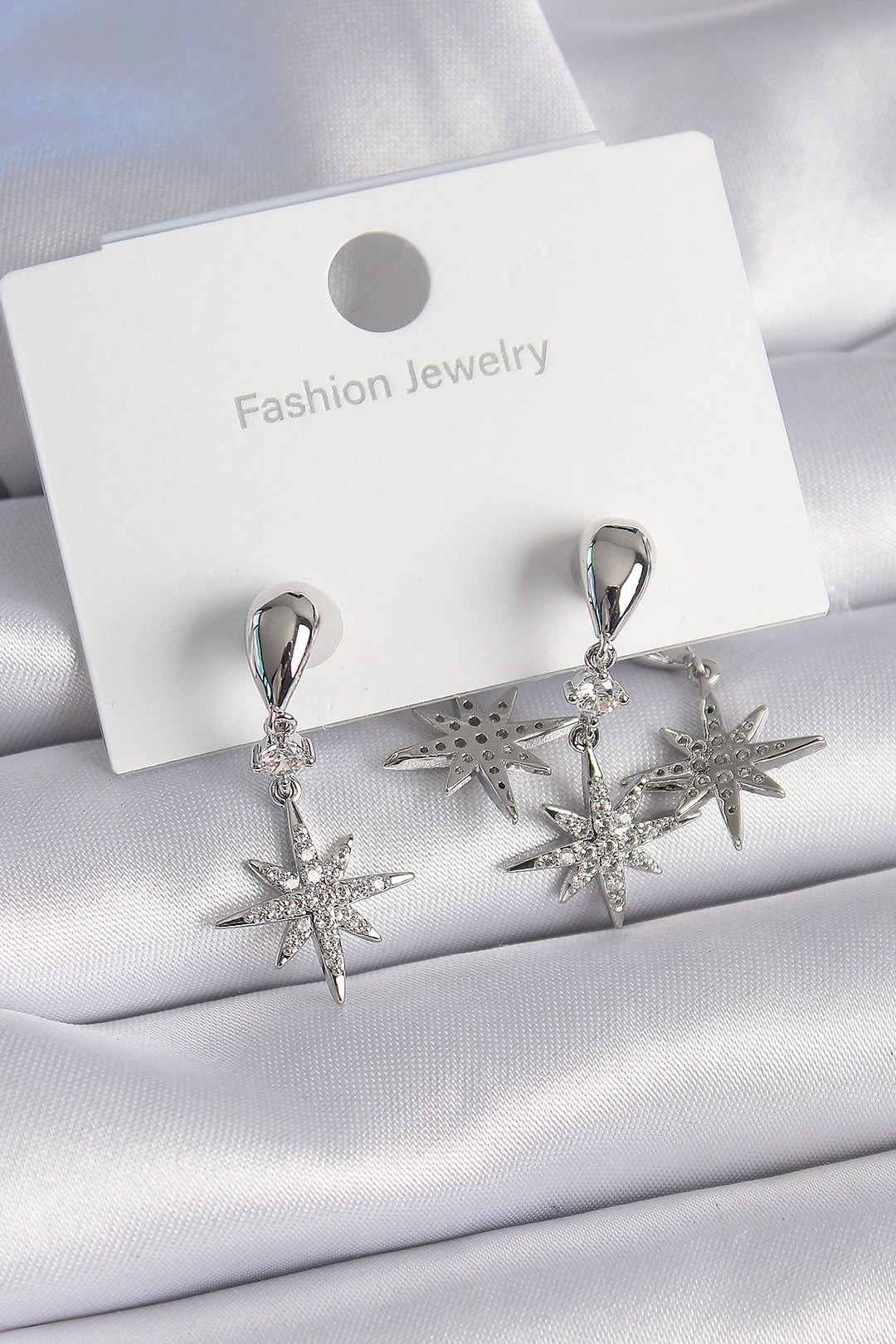 EBJ Pirin Silver Color Zircon Stone Polar Star Model Women's Earring - Montélimar