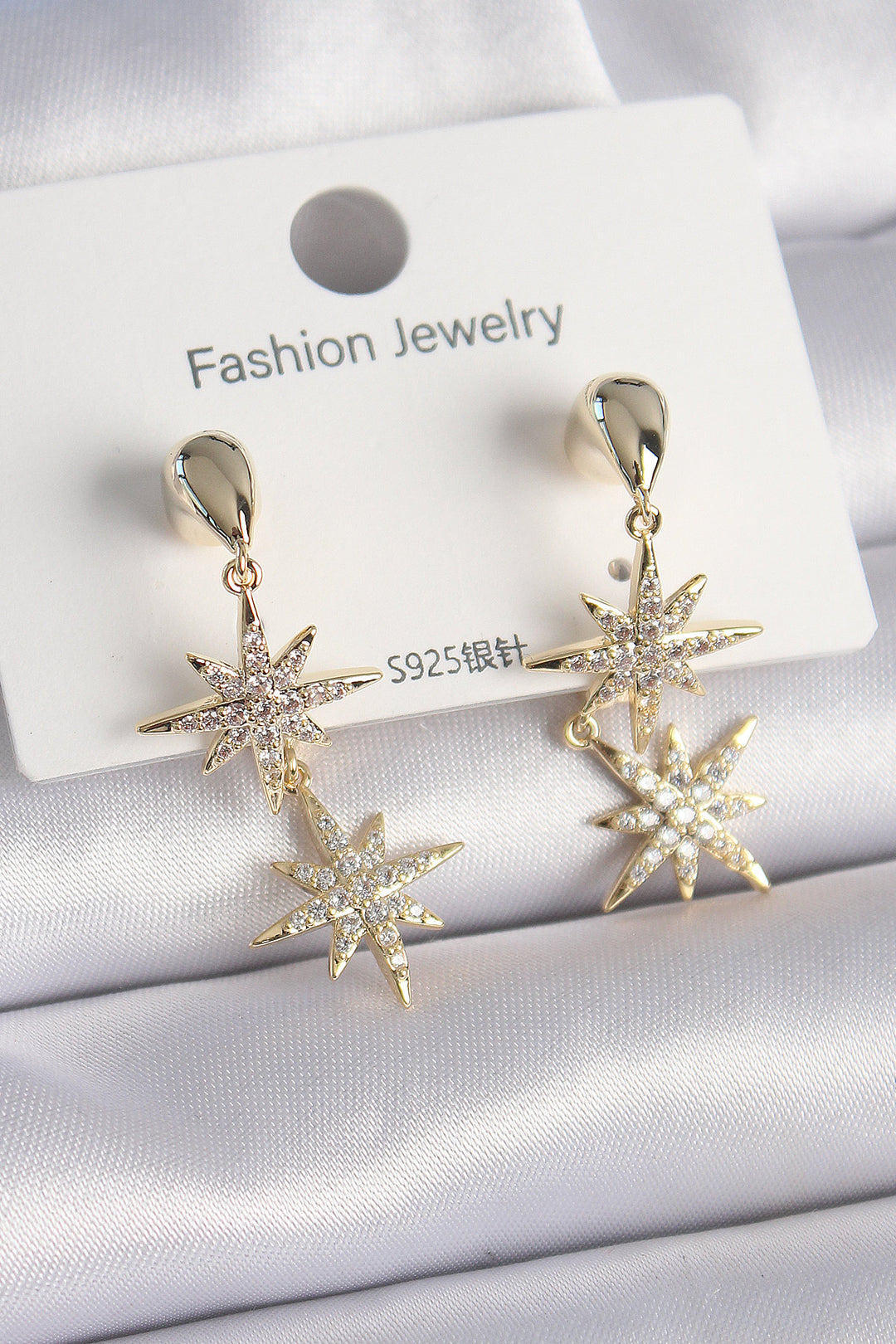 EBJ Rice Gold Color Zircon Stone Polar Star Model Women's Earring - Oregon City