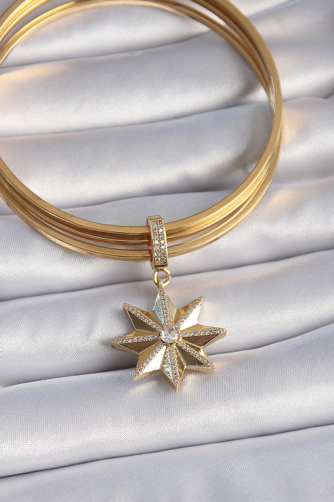 EBJ Rice Gold Color Zircon Stone Polaris Star Ajda Charm - Arden-Arcade