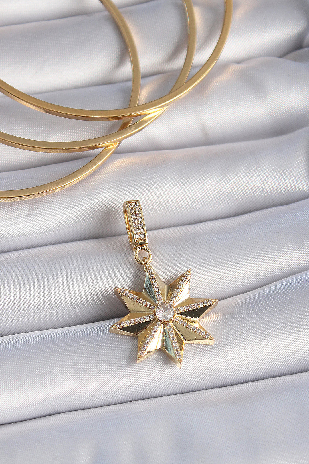 EBJ Rice Gold Color Zircon Stone Polaris Star Ajda Charm - Arden-Arcade