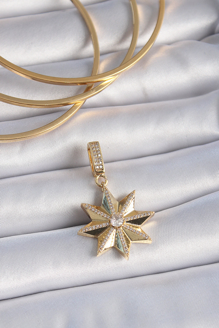 EBJ Rice Gold Color Zircon Stone Polaris Star Ajda Charm - Arden-Arcade