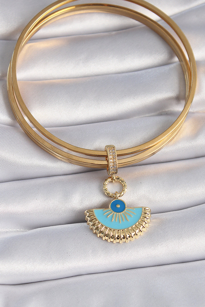 EBJ Rice Gold Color Evil Eye Beaded Ajda Charm - Delray Beach