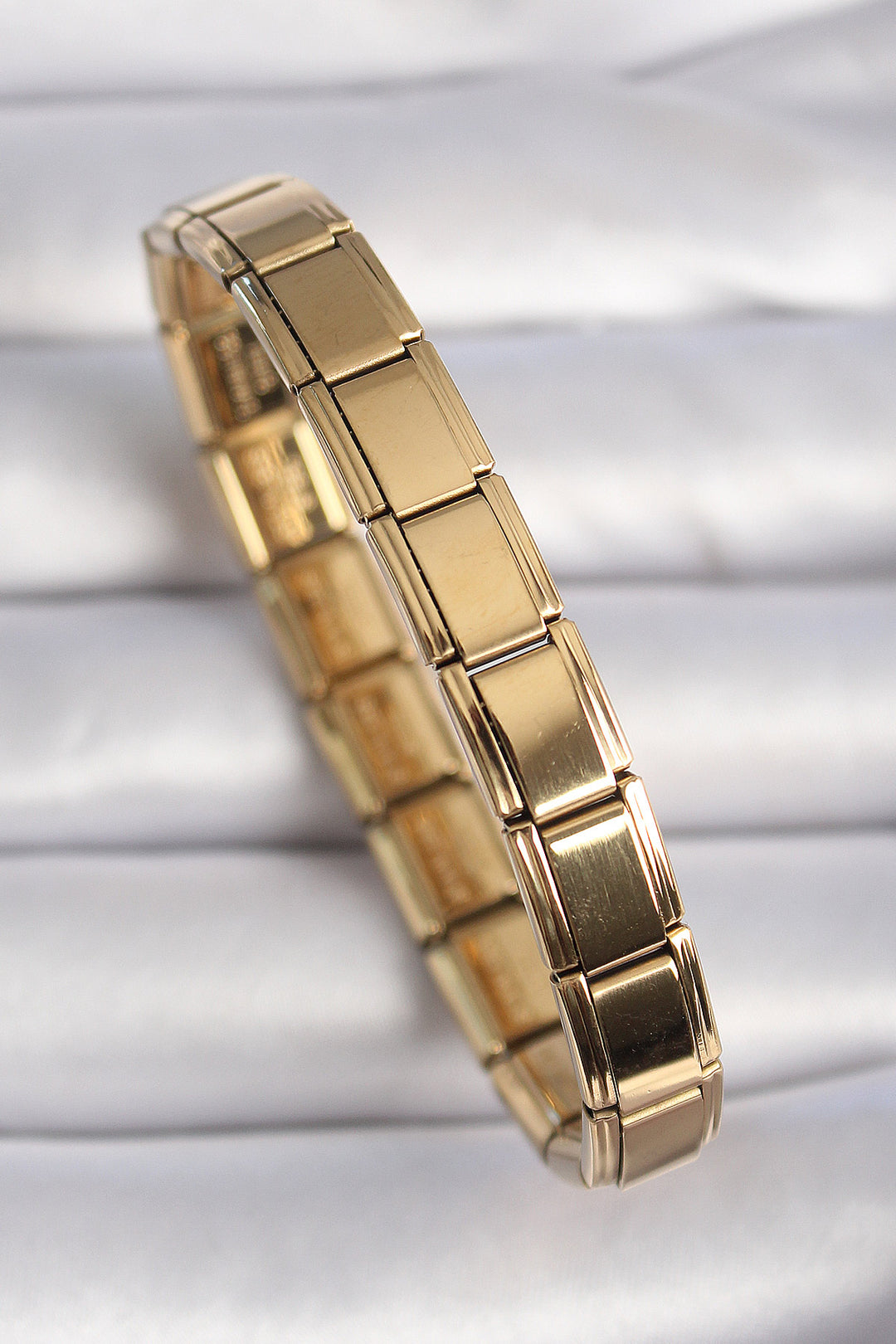 EBJ 316L Steel Gold Color Blank Nomination Charm Bracelet - Covington
