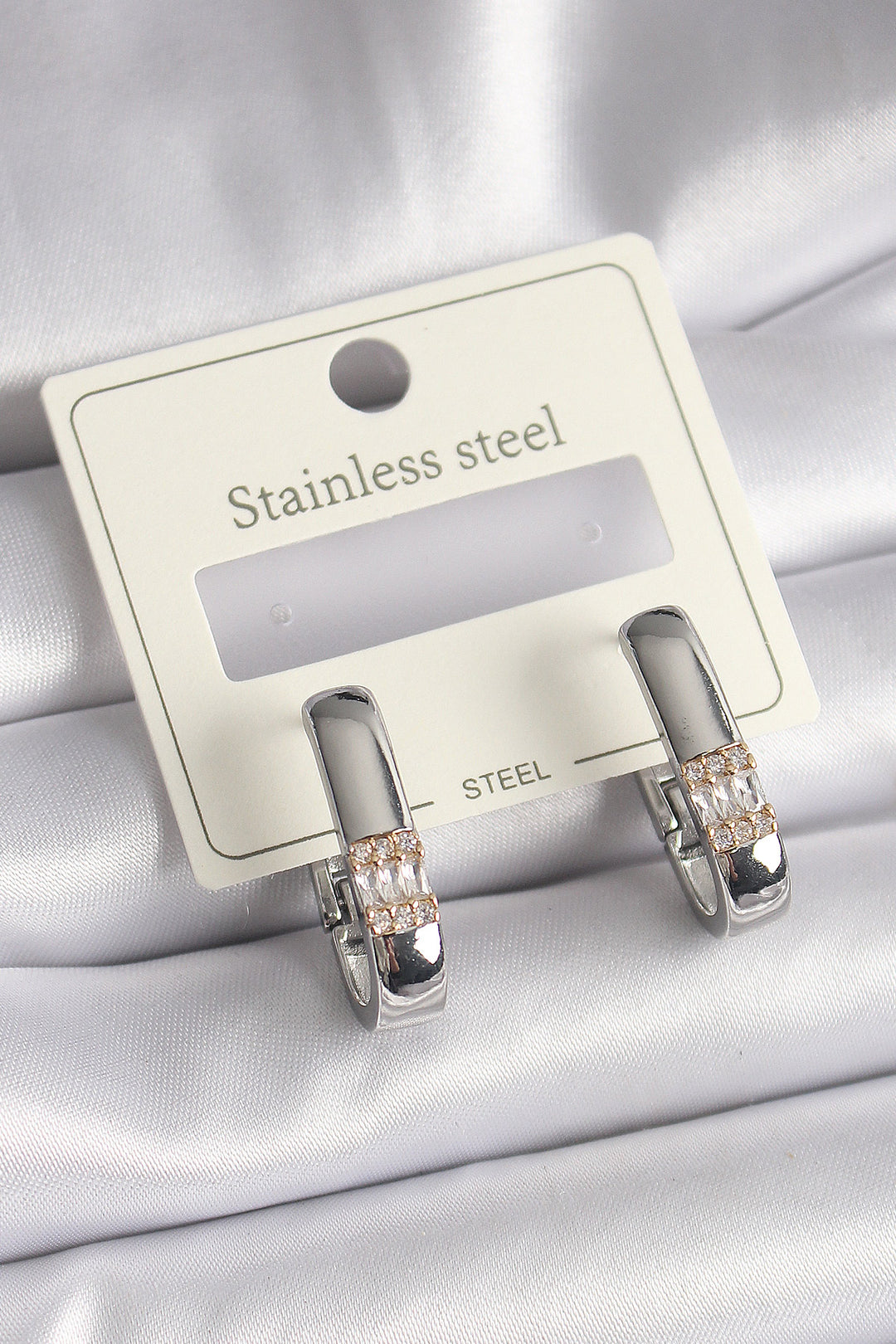 EBJ 316L Stainless Steel Silver Color Zircon Stone Women's Earring - Crotone