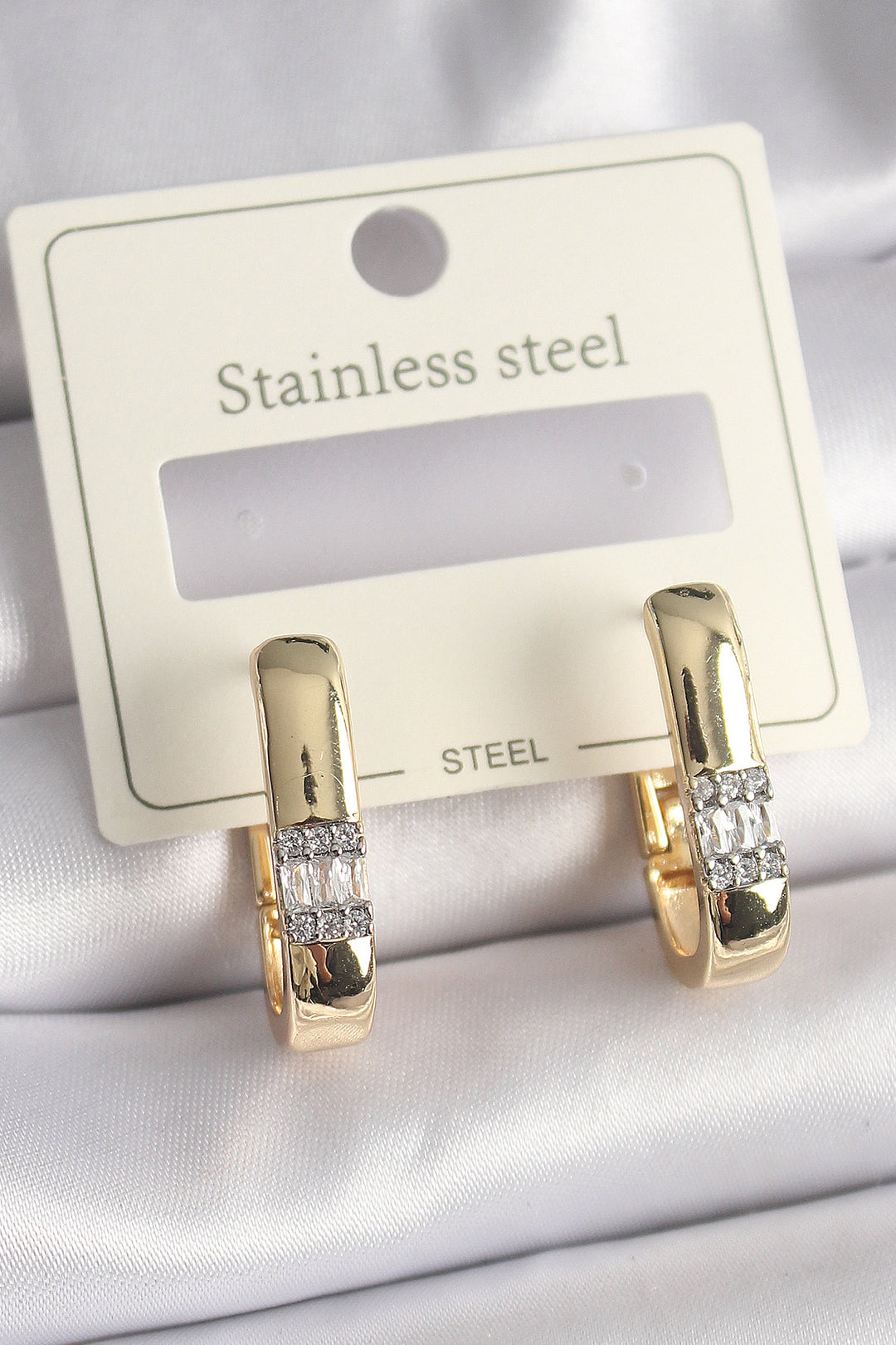 EBJ 316L Steel Gold Color Zircon Stone Women's Earring - Ibbenbüren