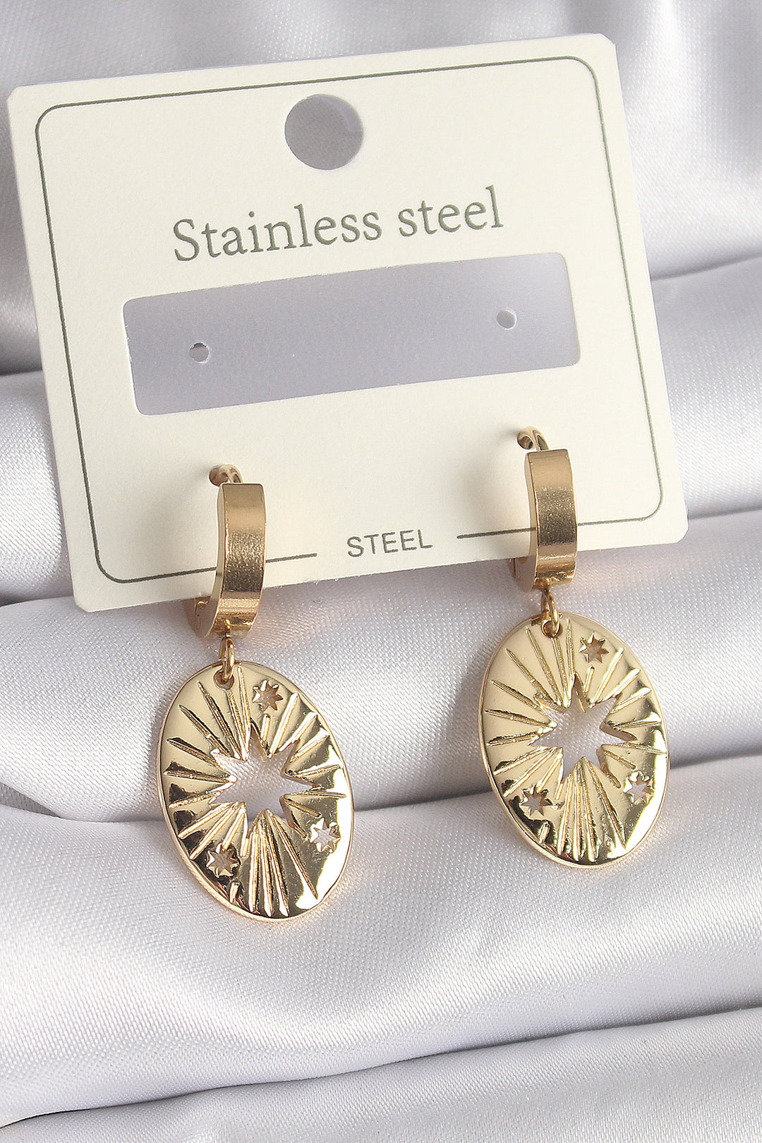 EBJ 316L Steel Gold Color North Star Embroidery Women's Earring - Guamúchil