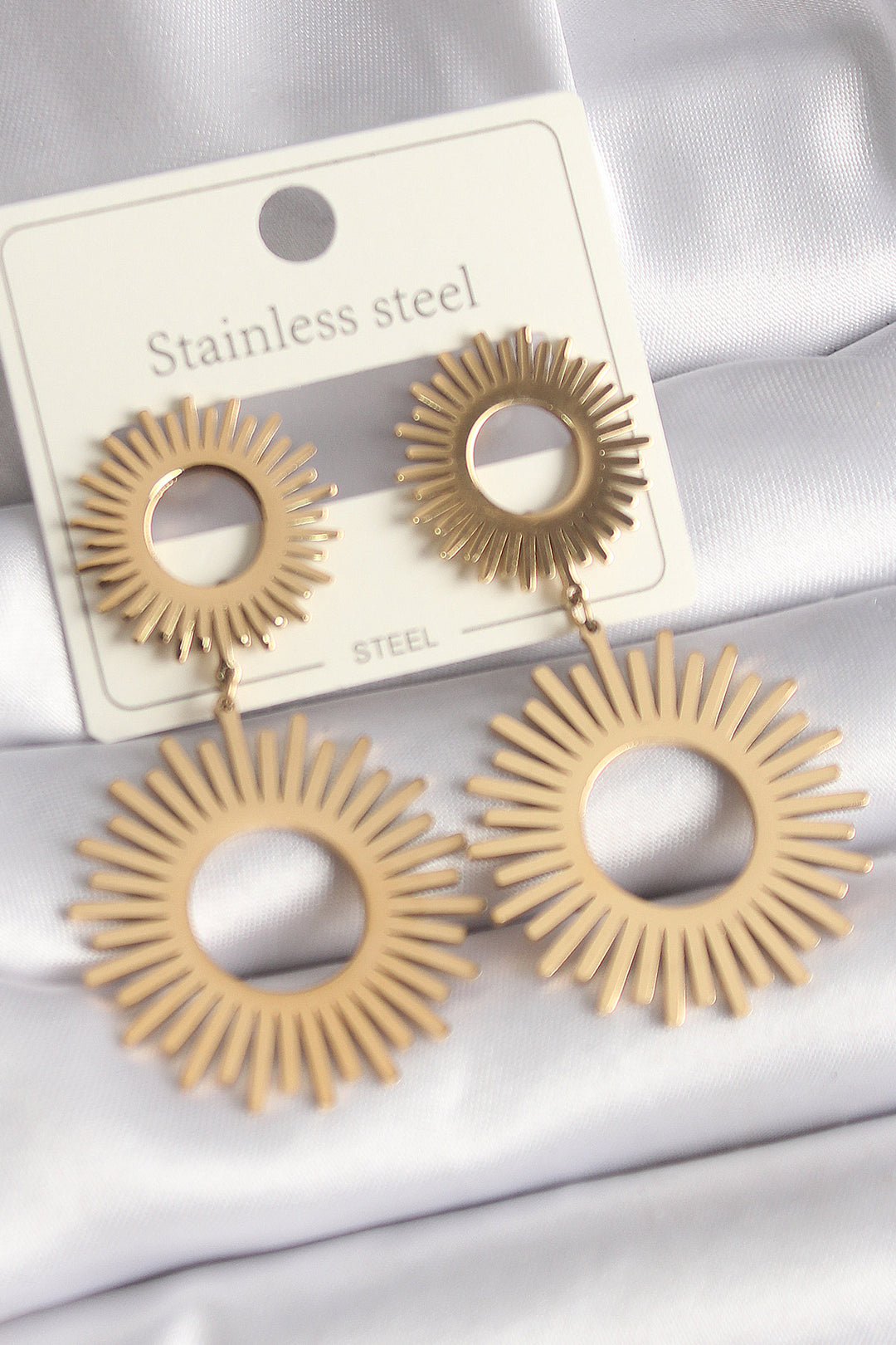 EBJ 316L Steel Gold Color Sun Model Women's Earring - Cartagena