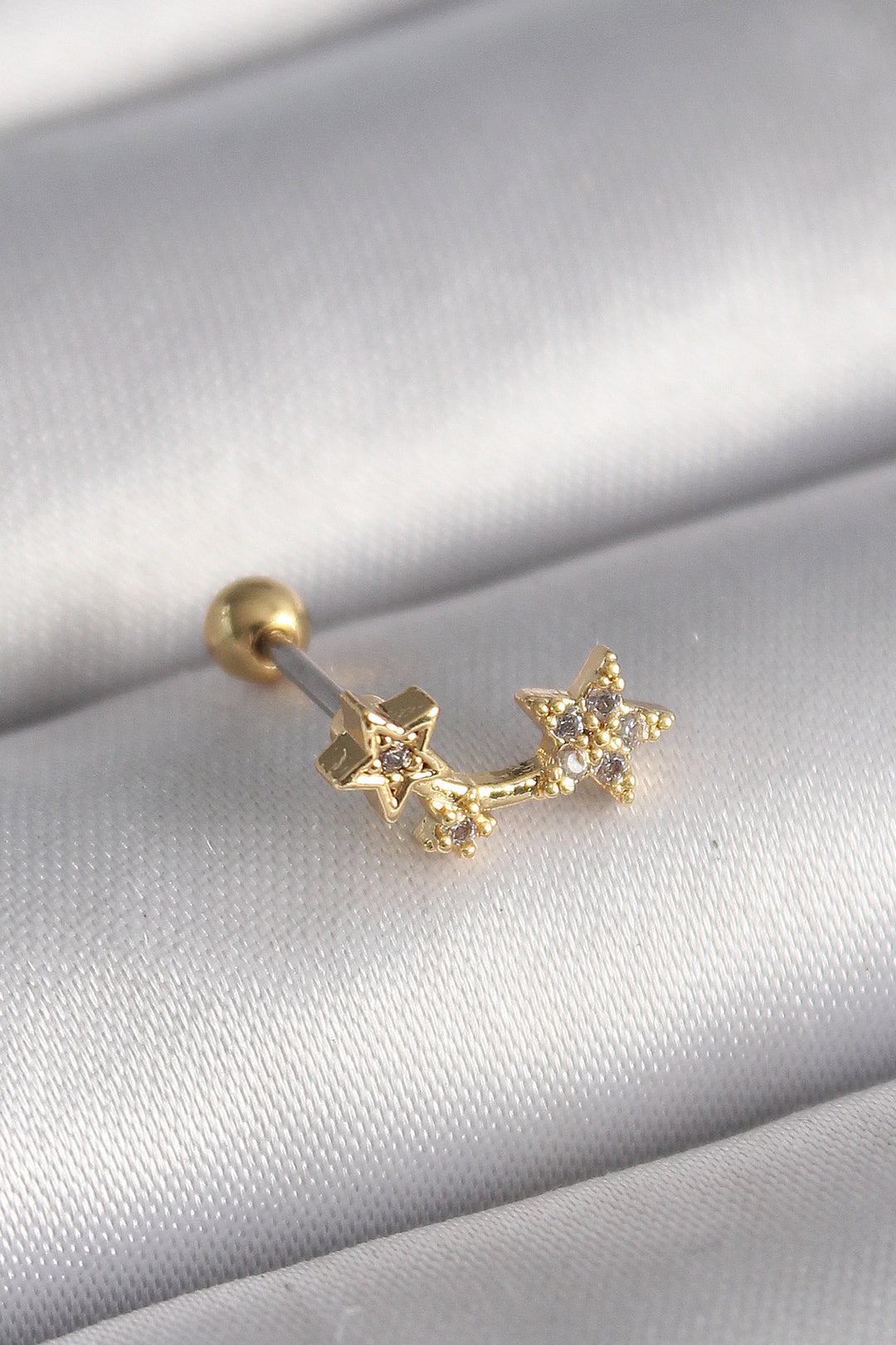 EBJ 316L Steel Gold Color Zircon Stone Heart Tragus Piercing - Kaarst