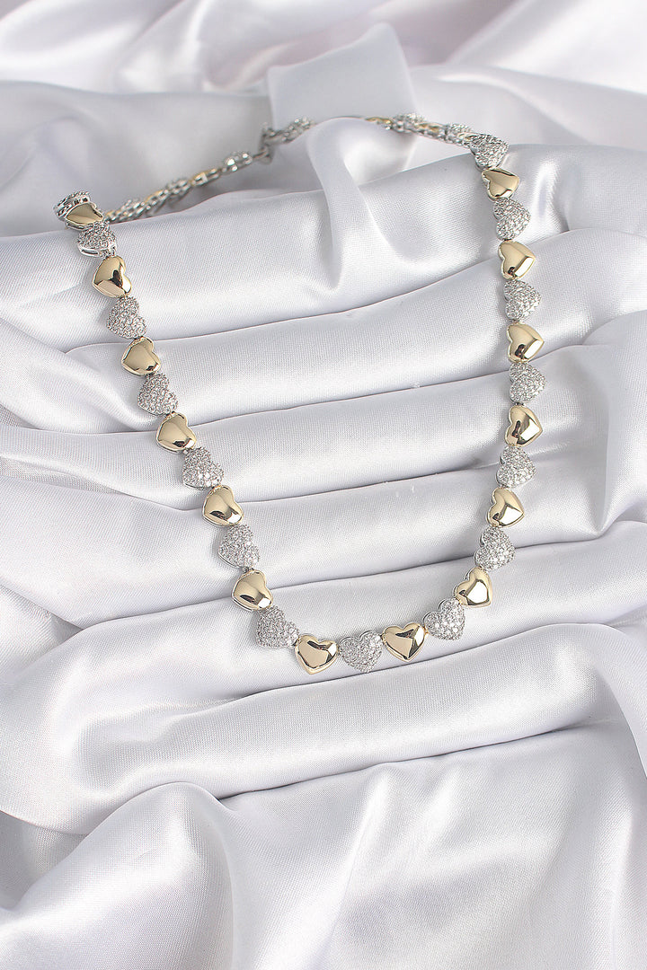 EBJ Rice Mix Color Zircon Stone Heart Model VIP Exclusive Series Women's Necklace - Caluire-et-Cuire