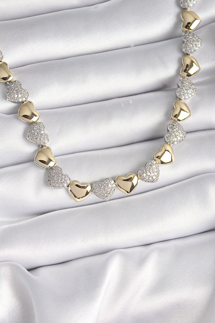 EBJ Rice Mix Color Zircon Stone Heart Model VIP Exclusive Series Women's Necklace - Caluire-et-Cuire