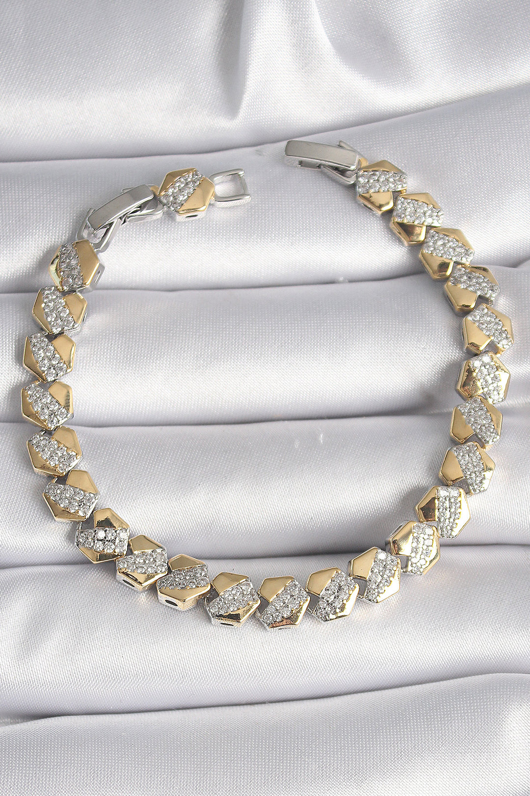 EBJ Rice Mix Color Heart Model Zircon Stone VIP Series Women's Bracelet - Diamond Bar