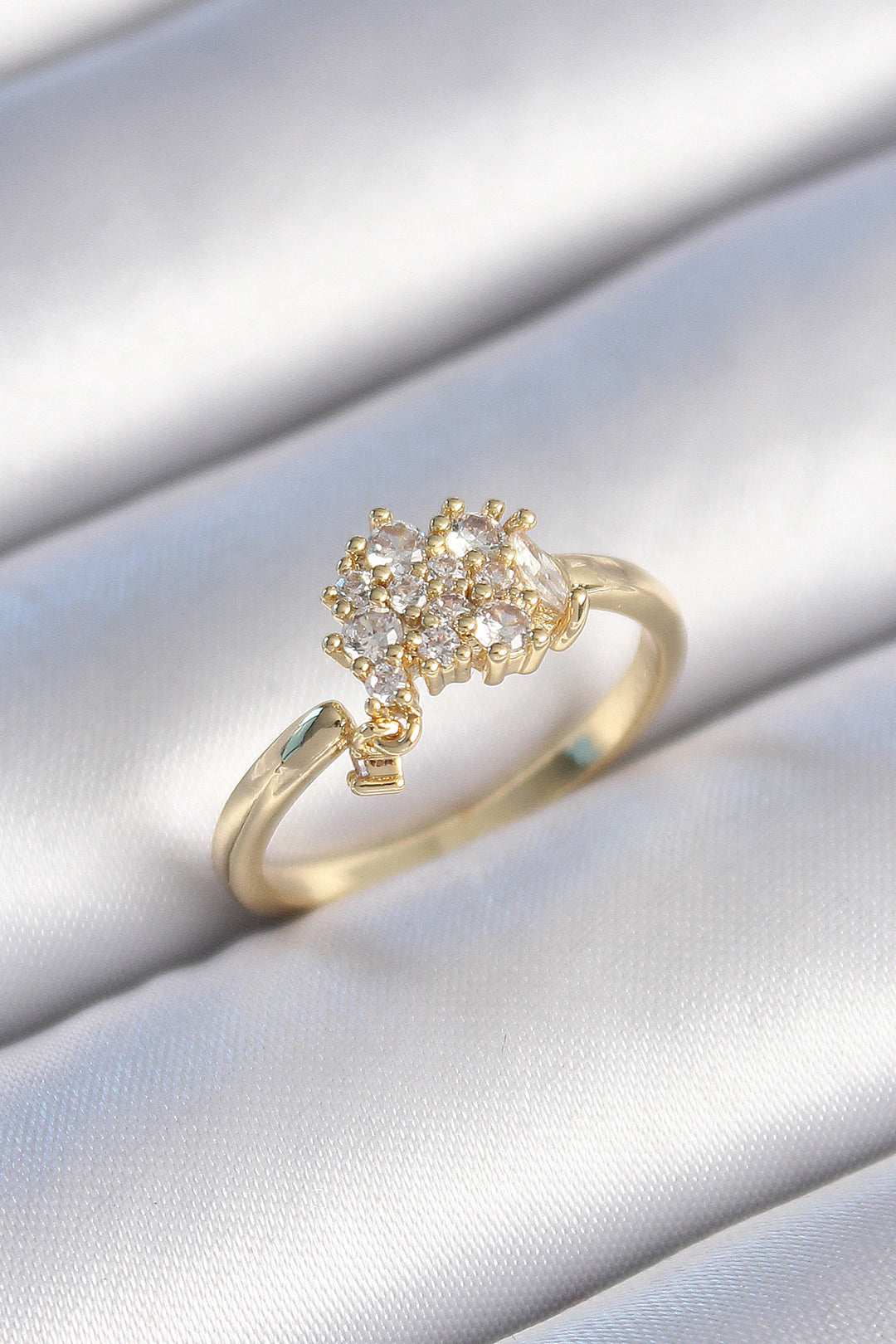 EBJ Gold Color Zircon Stone Women's Ring with Rice - Woodbury