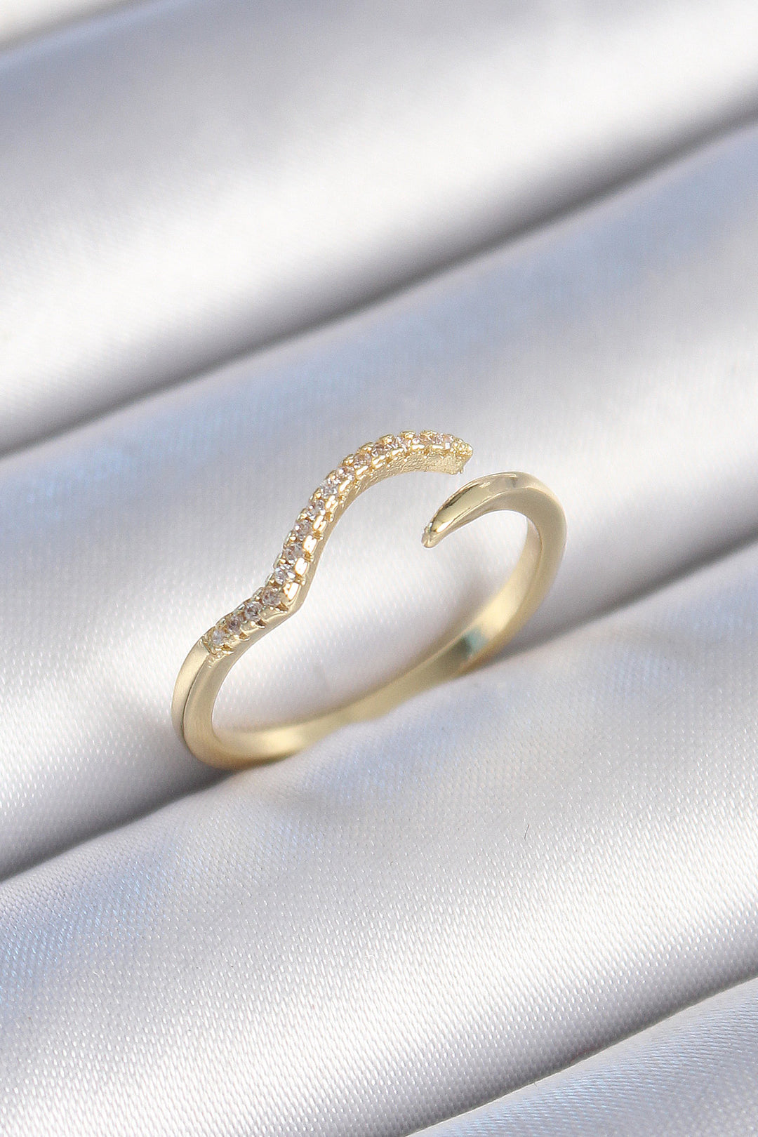 EBJ Gold Color Zircon Stone Women's Ring with Rice - Neuilly-sur-Seine