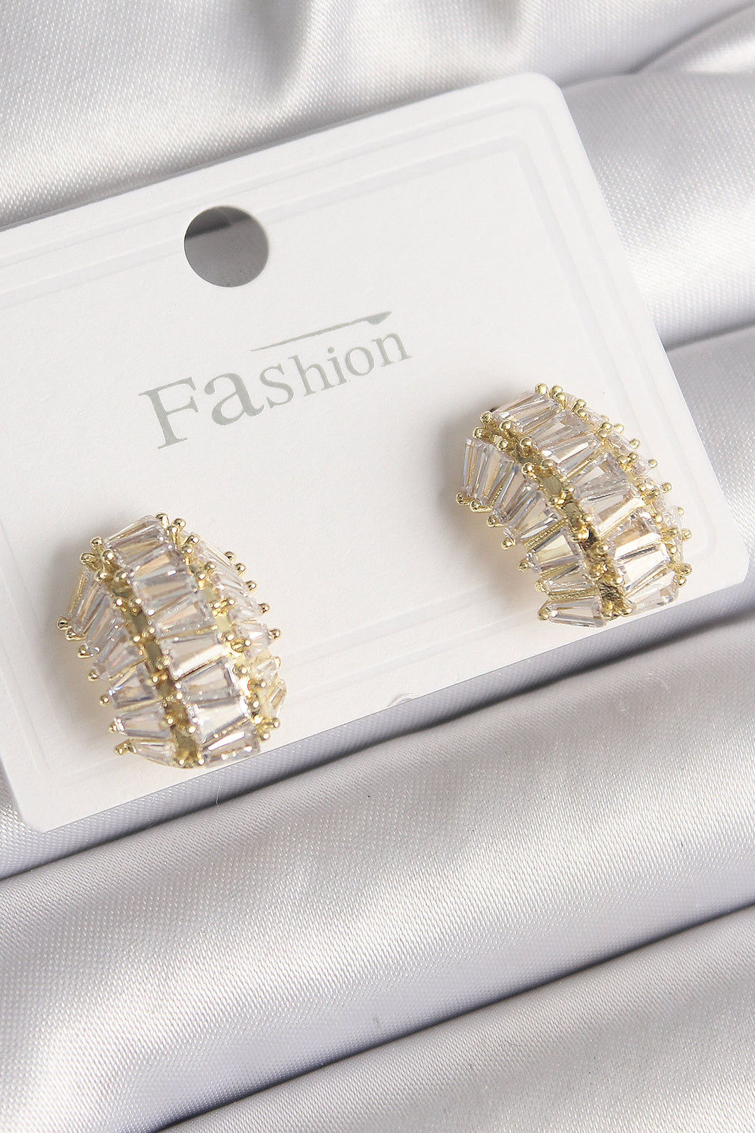 EBJ Gold Color Zircon Stone Turtle Shell Design Women's Earrings - Milton