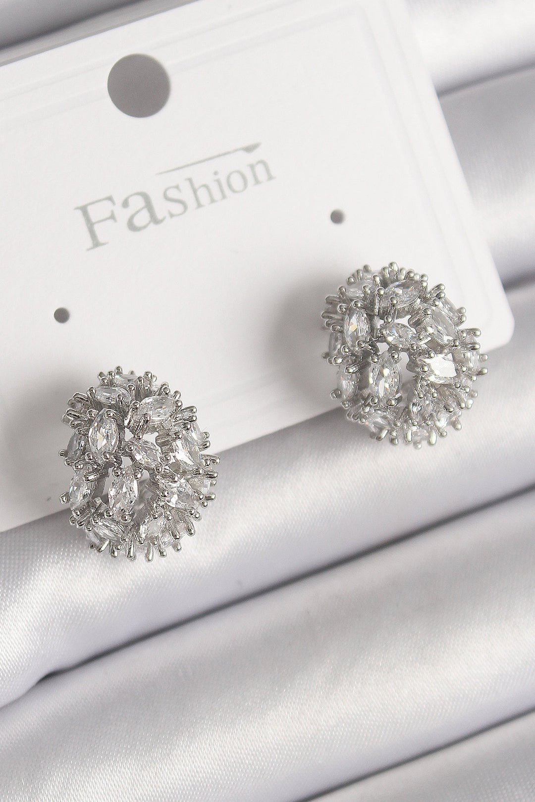 EBJ Rice Silver Color Zircon Stone Women's Earring - Menomonee Falls