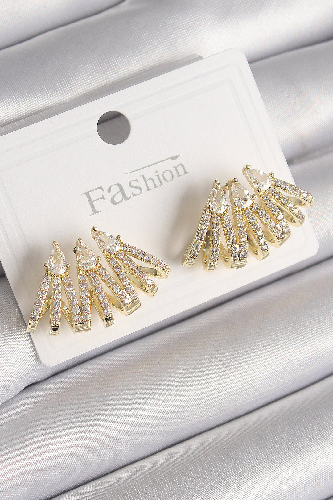 EBJ Rice Gold Color Zircon Stone Shell Design Women's Earring - Granadilla de Abona