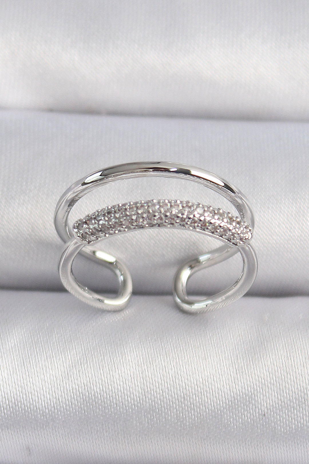EBJ Rice Silver Color Zircon Stone Women's Ring - Lisburn
