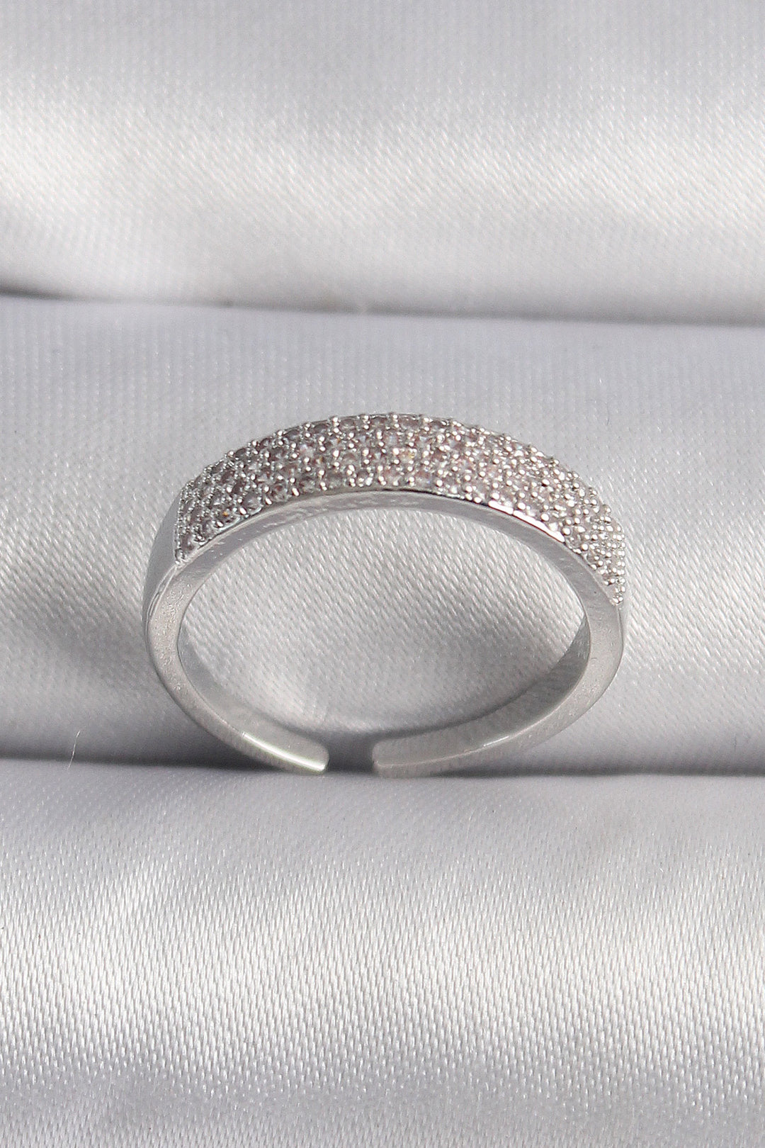 EBJ Rice Silver Color Zircon Stone VIP Series Women's Ring - Cerignola