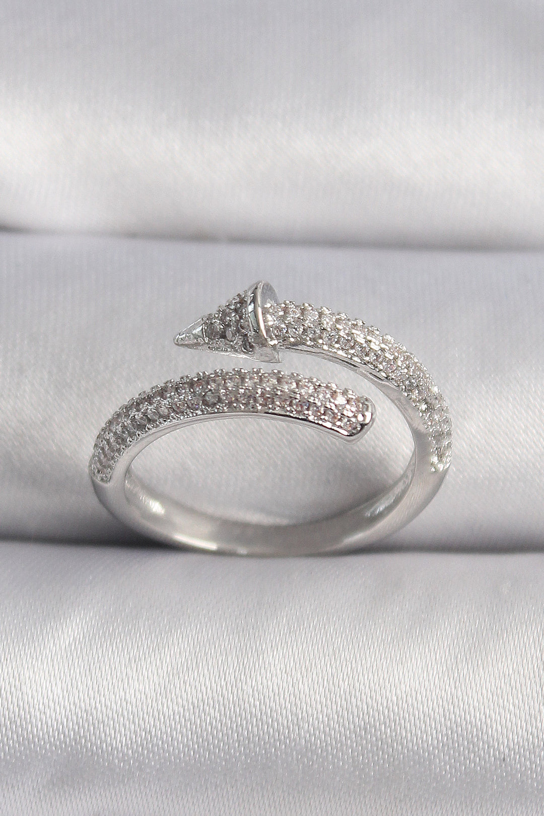 EBJ Rice Silver Color Zircon Stone Nail Model VIP Series Women's Ring - Pittsburgh