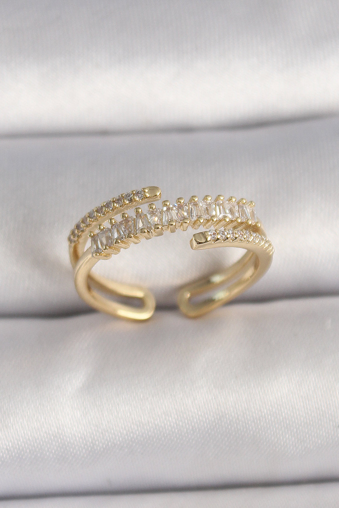 EBJ Adjustable Women's Ring with Gold Color Zircon Stone - Portsmouth