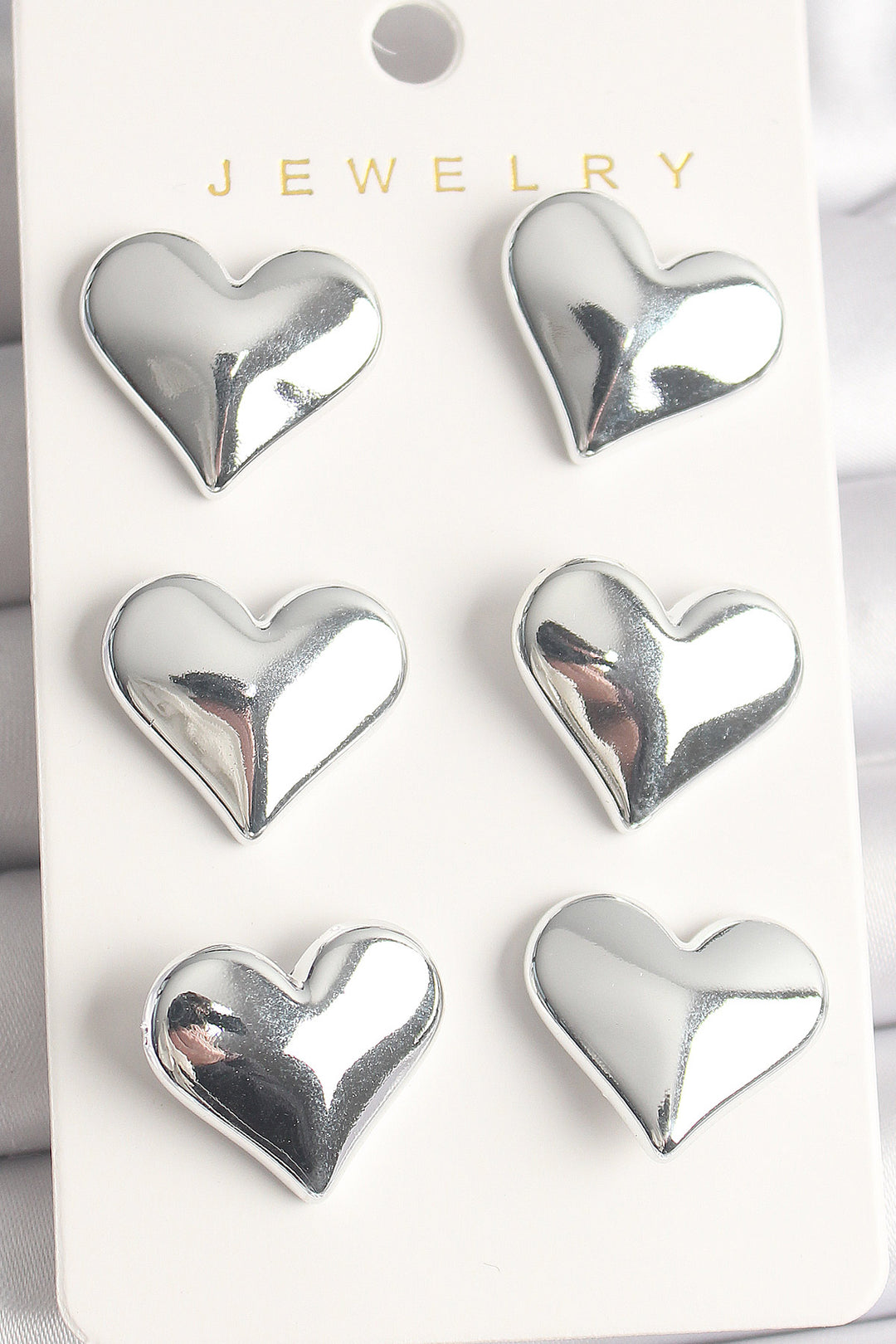 EBJ Silver Color 3-Piece Heart Model CCB Plastic Women's Earring Set - Bitterfeld