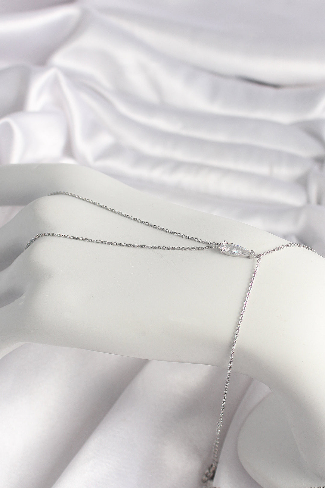 EBJ Rice Silver Color Drop Zircon Stone Women's Şahmeran - Pesaro