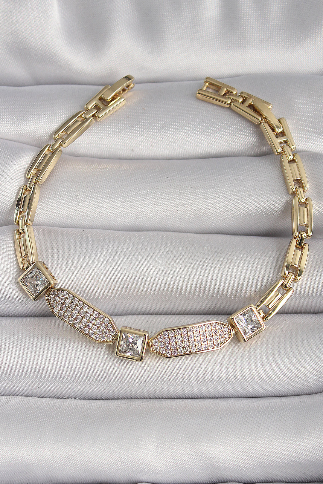 EBJ Rice Gold Color Square Zircon Stone Xuping VIP Series Women's Bracelet - Germantown