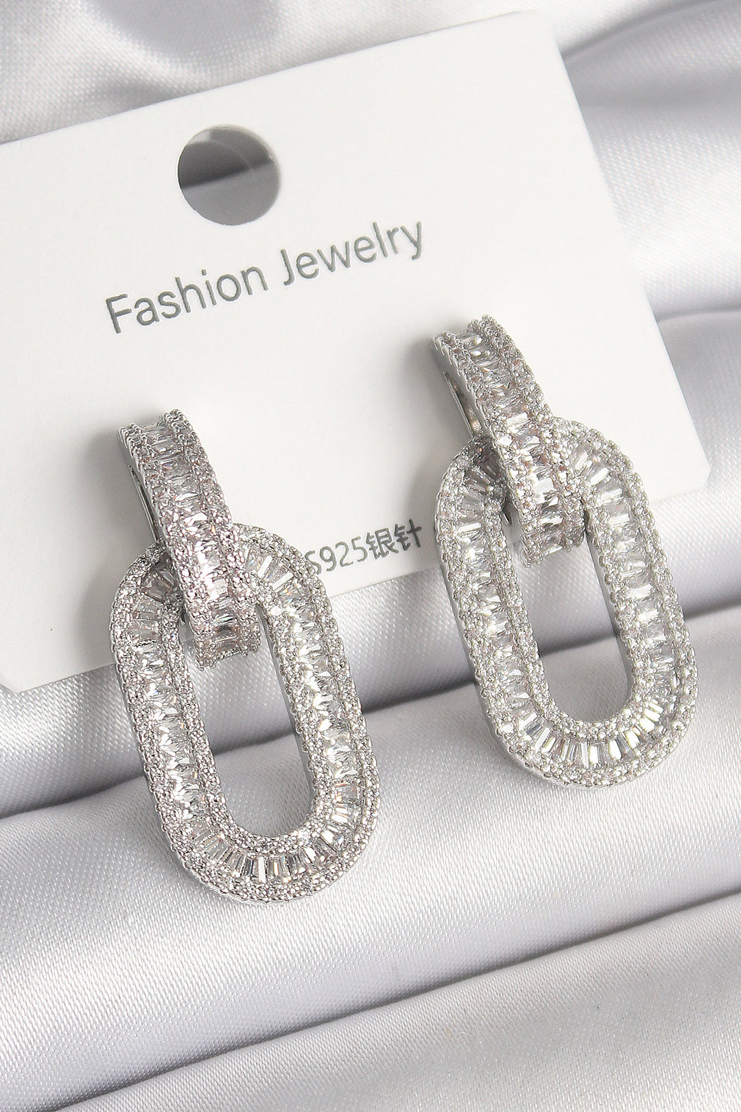 EBJ Rice Silver Color Zircon Stone Ring Model VIP Series Women's Earring - Hereford