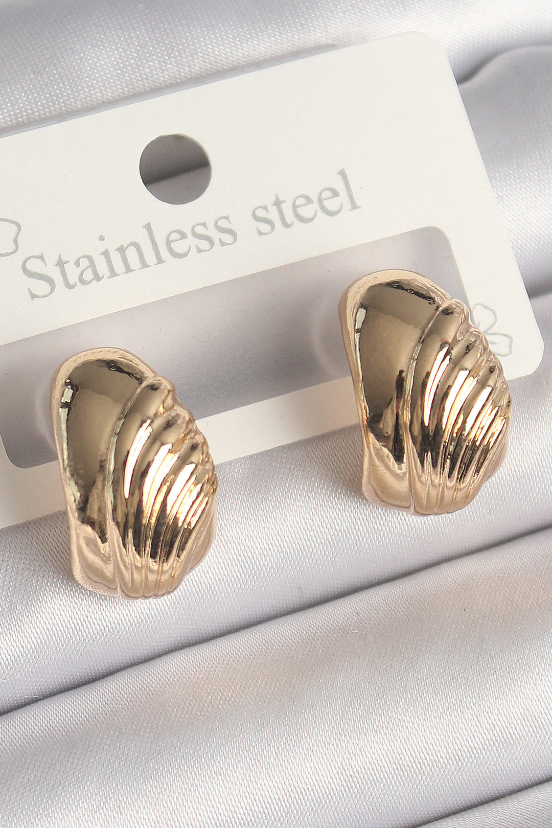 EBJ Rice Gold Color Detailed Half Circle Model Women's Earring - Lewisville