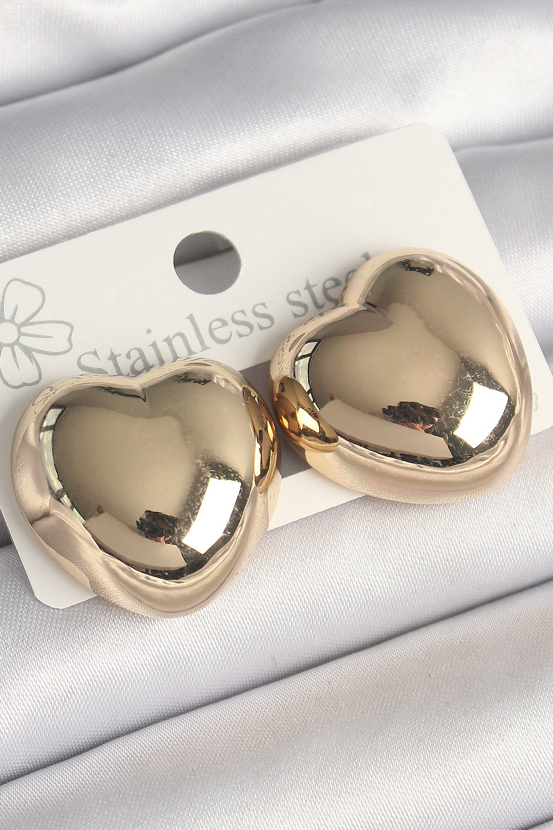 EBJ Rice Gold Color Bomb Heart Model Women's Earrings - Chystiakove