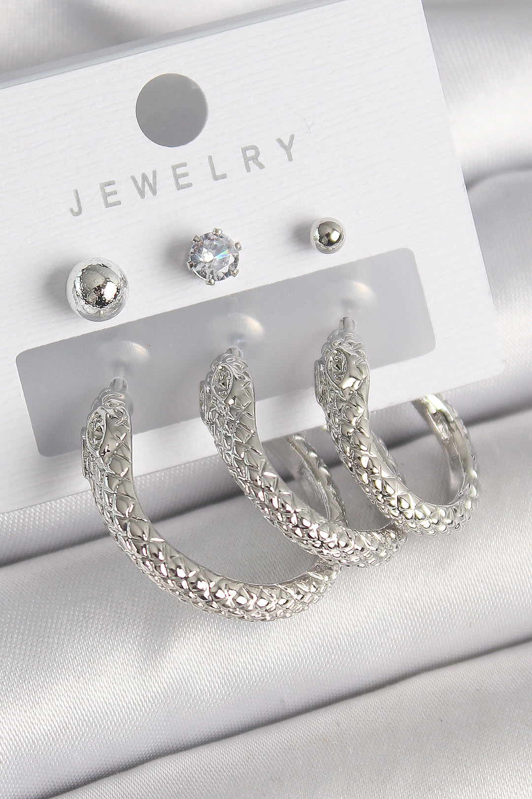 EBJ Rice Gold Color Zircon Stone Detailed Ring Snake Model Women Earring Set - Lakewood
