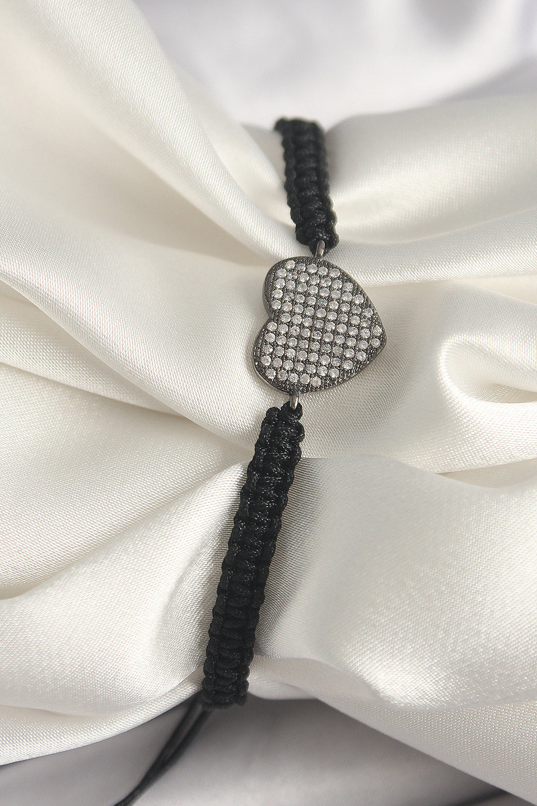 EBJ Rice Smoked Color Zircon Stone Heart Figure Elevator Macrame Model Women's Bracelet - Blue Springs