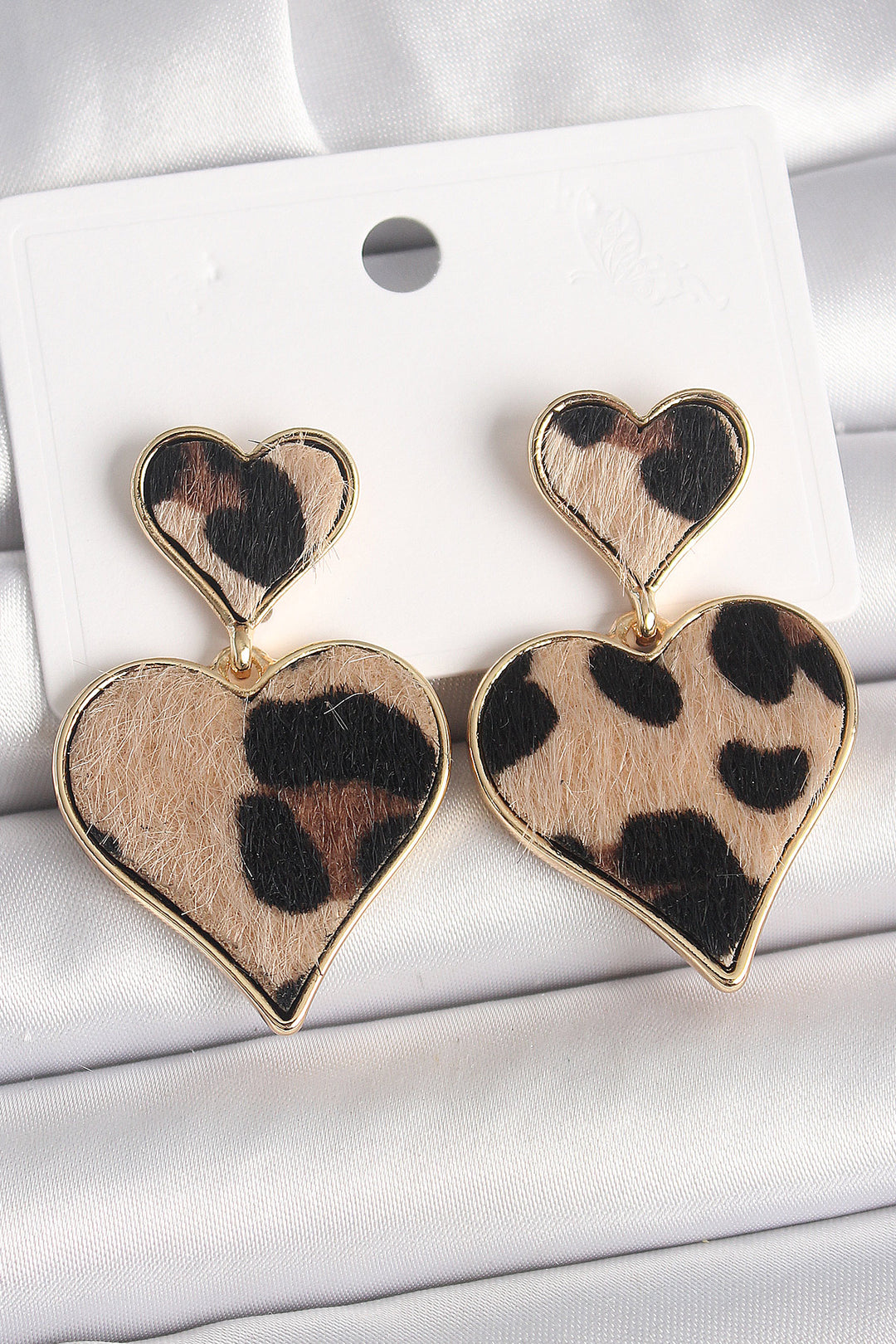 EBJ Rice Gold Color Dangle Leopard Heart Model Women Earring - Tonalá