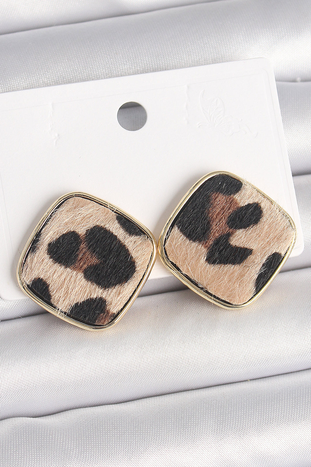 EBJ Gold Color Square Leopard Model Women's Earring - Pinerolo