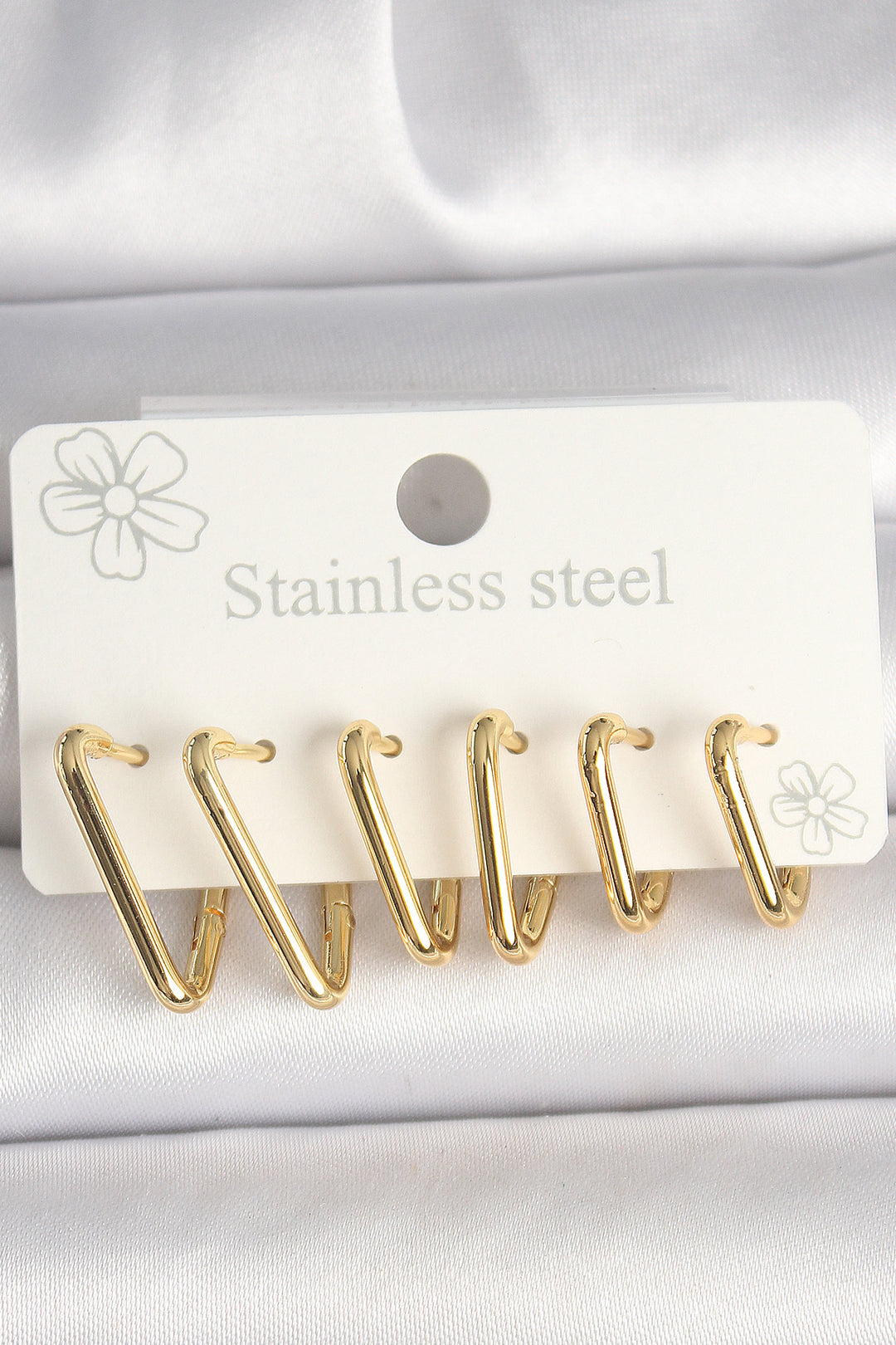 EBJ 316L Steel Gold Color Triangle Model Women's Earring Set - Burton upon Trent