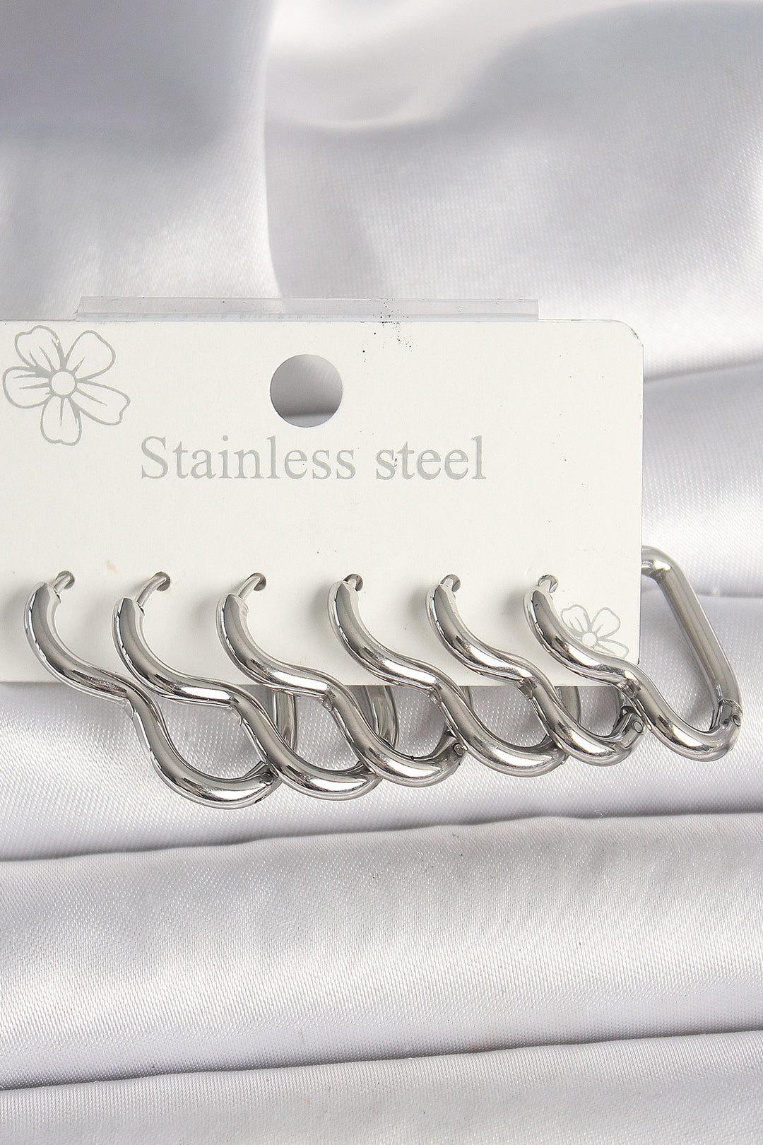 EBJ 316L Stainless Steel Silver Color Heart Model Women's Earring Set - Huntersville