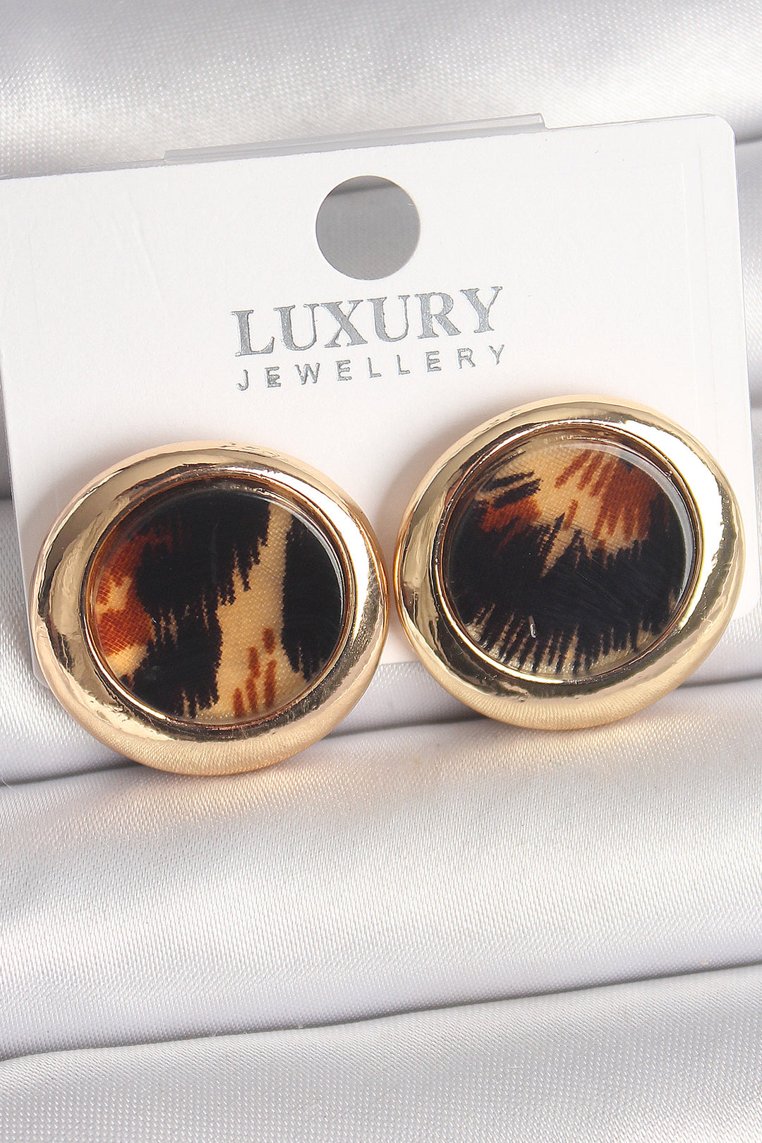 EBJ Gold Color Leopard Pattern Round Model Women's Earring - Paterson