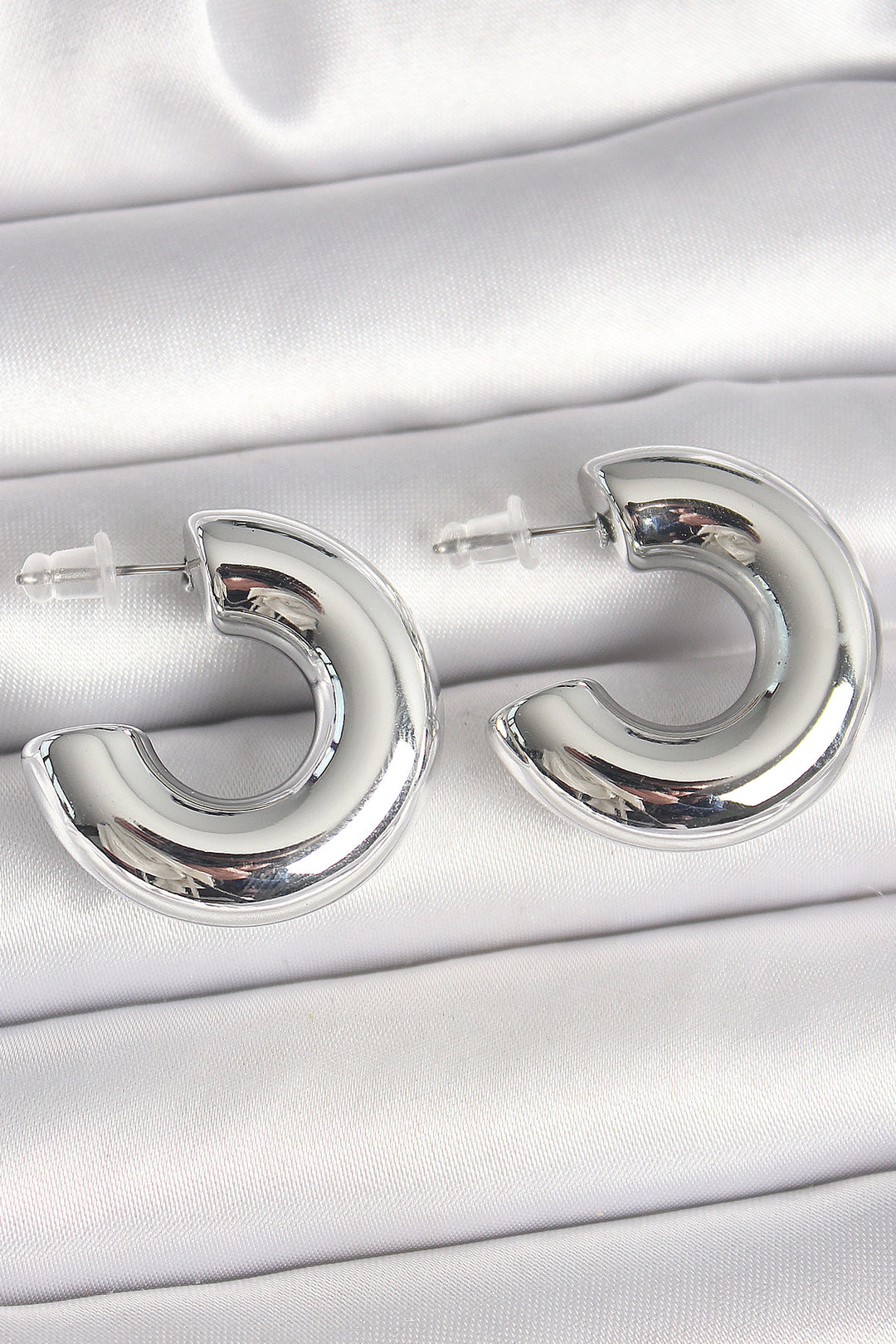 EBJ Rice Silver Color Half Circle Model CCB Women's Earring - Oakville
