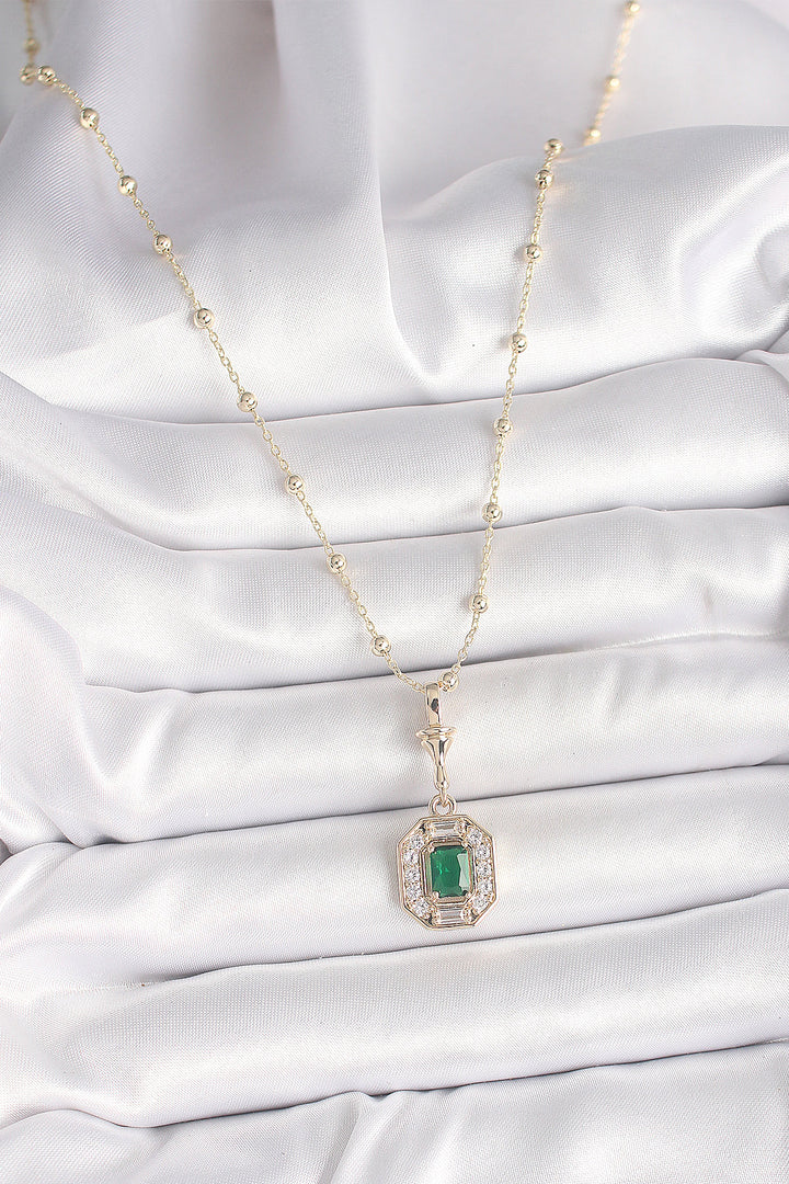 EBJ Rice Gold Color Zircon Stone Pendant Chain Serenay Model Women's Necklace - O Fallon