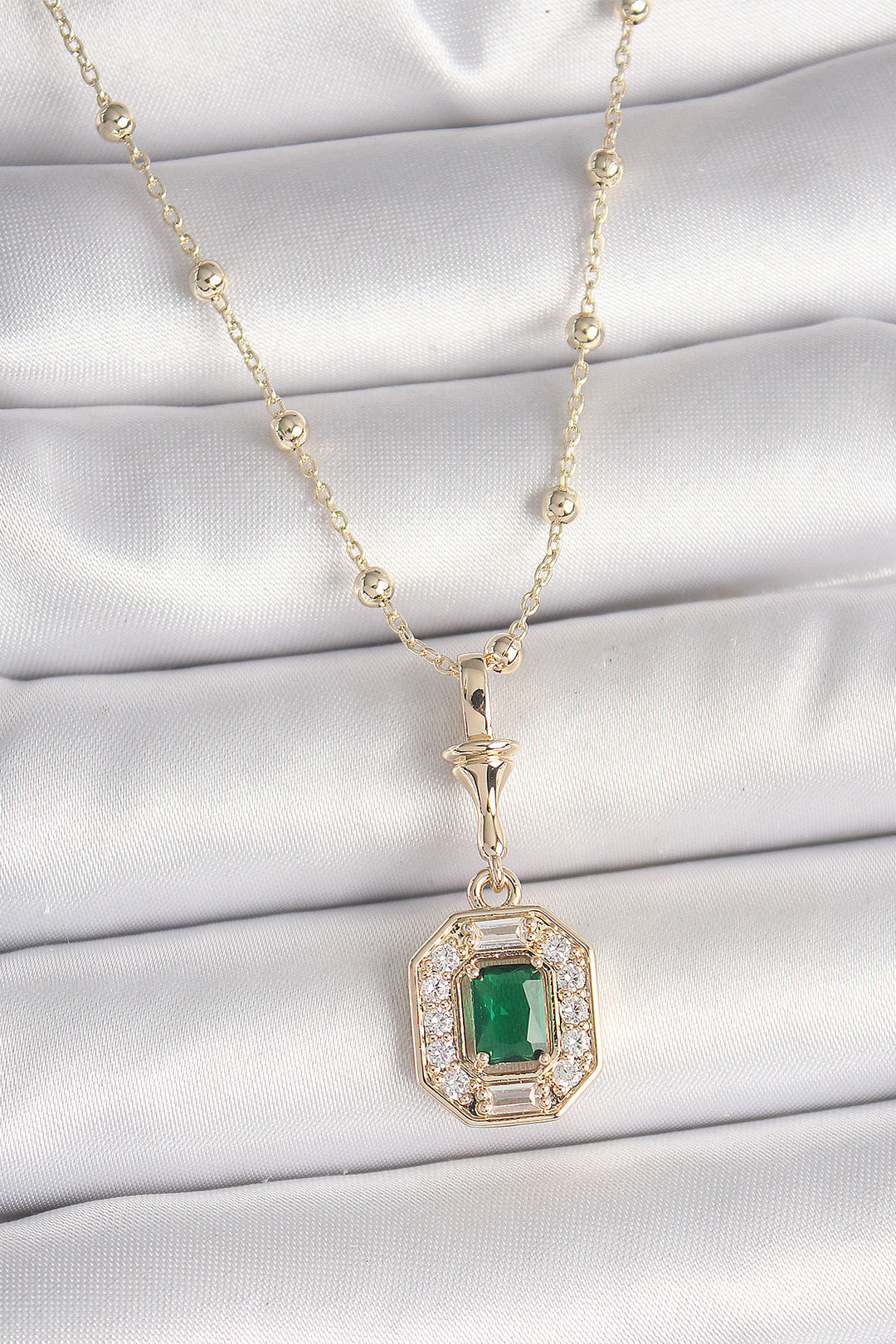 EBJ Rice Gold Color Zircon Stone Pendant Chain Serenay Model Women's Necklace - O Fallon